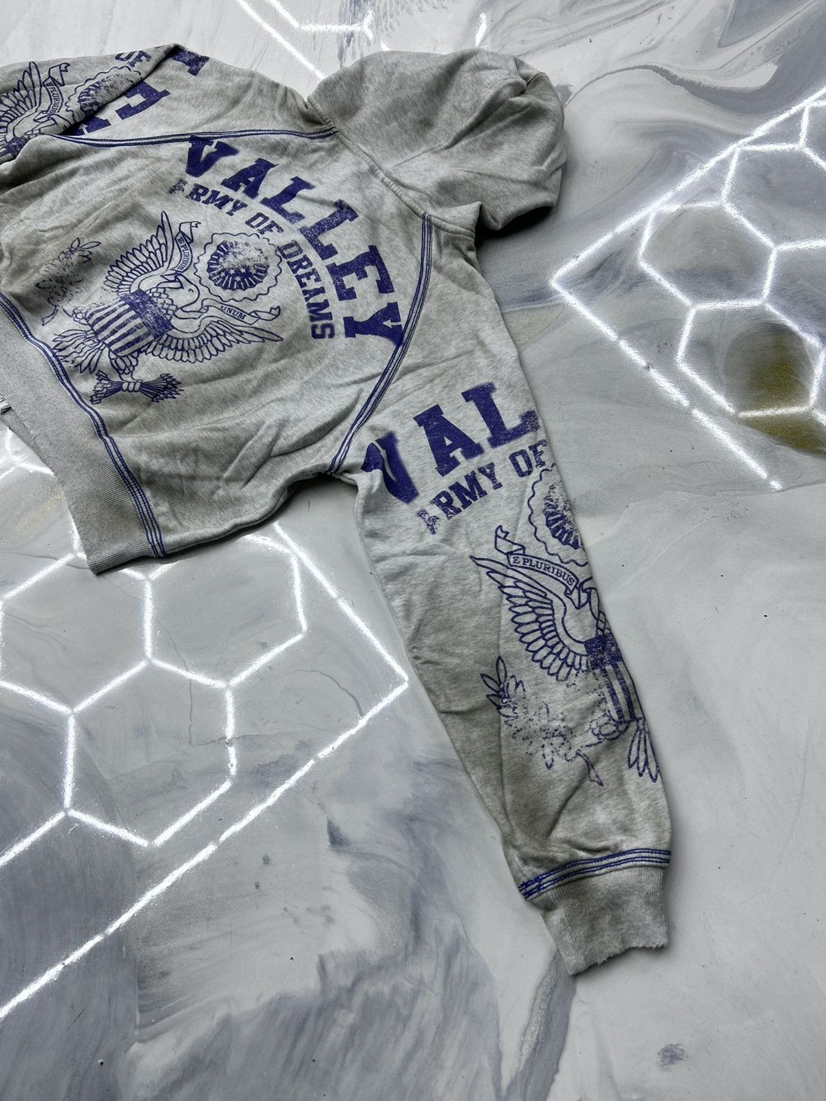 Vale Vale Army Zip Up Hoodie Grey Blue Size M Size US M / EU 48-50 / 2 - 11 Thumbnail