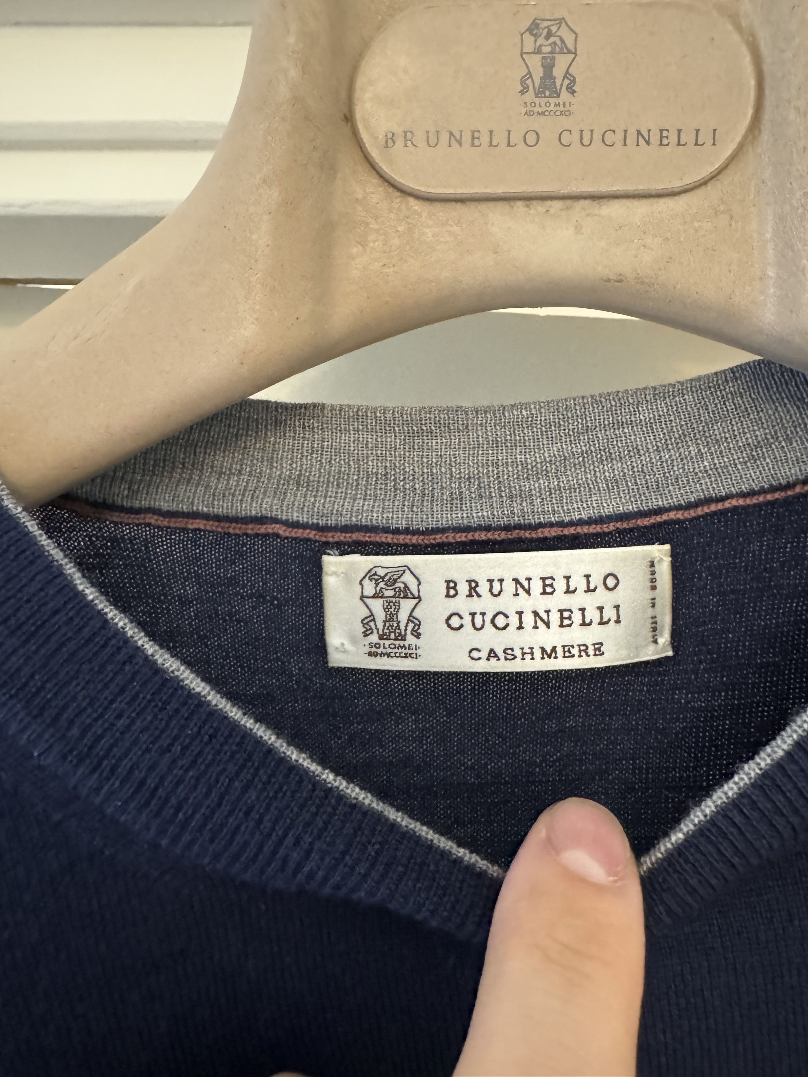 Brunello Cucinelli Cashmere Wool leather elbow patch classic pullover Size US M / EU 48-50 / 2 - 2 Thumbnail