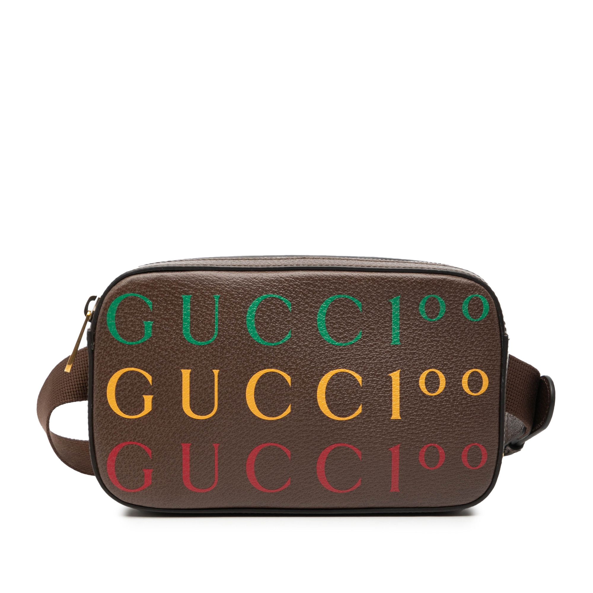 Gucci Gucci 100th Anniversary Textured Dollar Calfskin Logo Belt Bag Size ONE SIZE - 1 Thumbnail