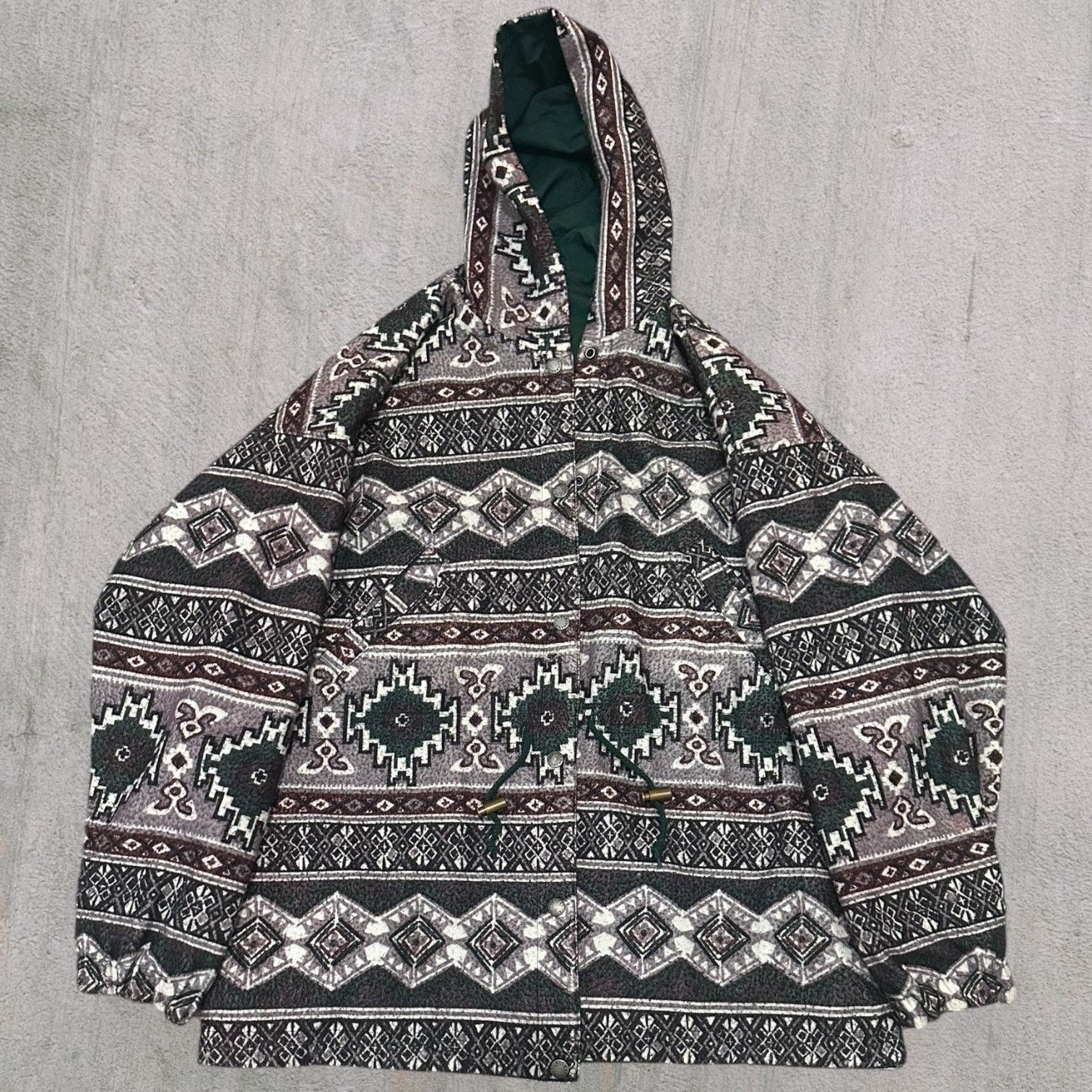 & Other Stories Reversible green Aztec pattern windbreaker club casual Size US L / EU 52-54 / 3 - 4 Thumbnail