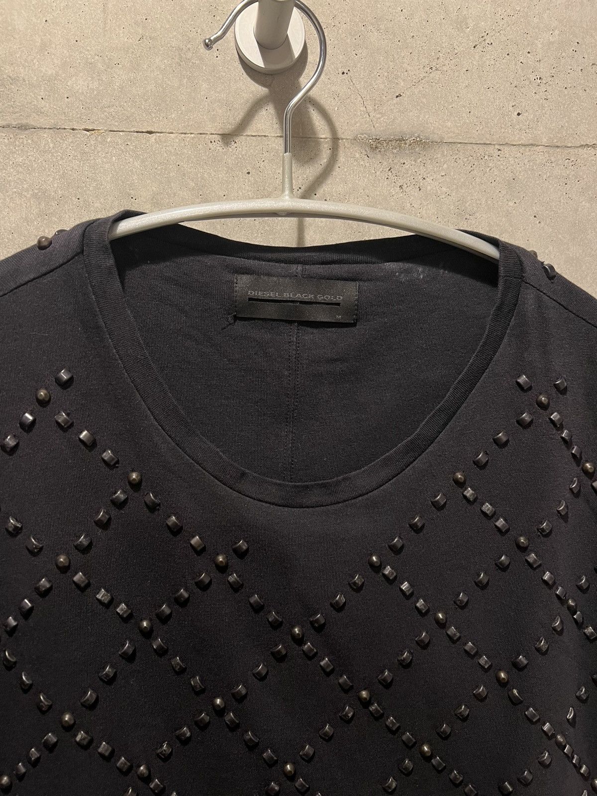 Diesel Black Gold DIESEL BLACK GOLD Diamond-Pattern Stud Tee Size US M / EU 48-50 / 2 - 3 Thumbnail