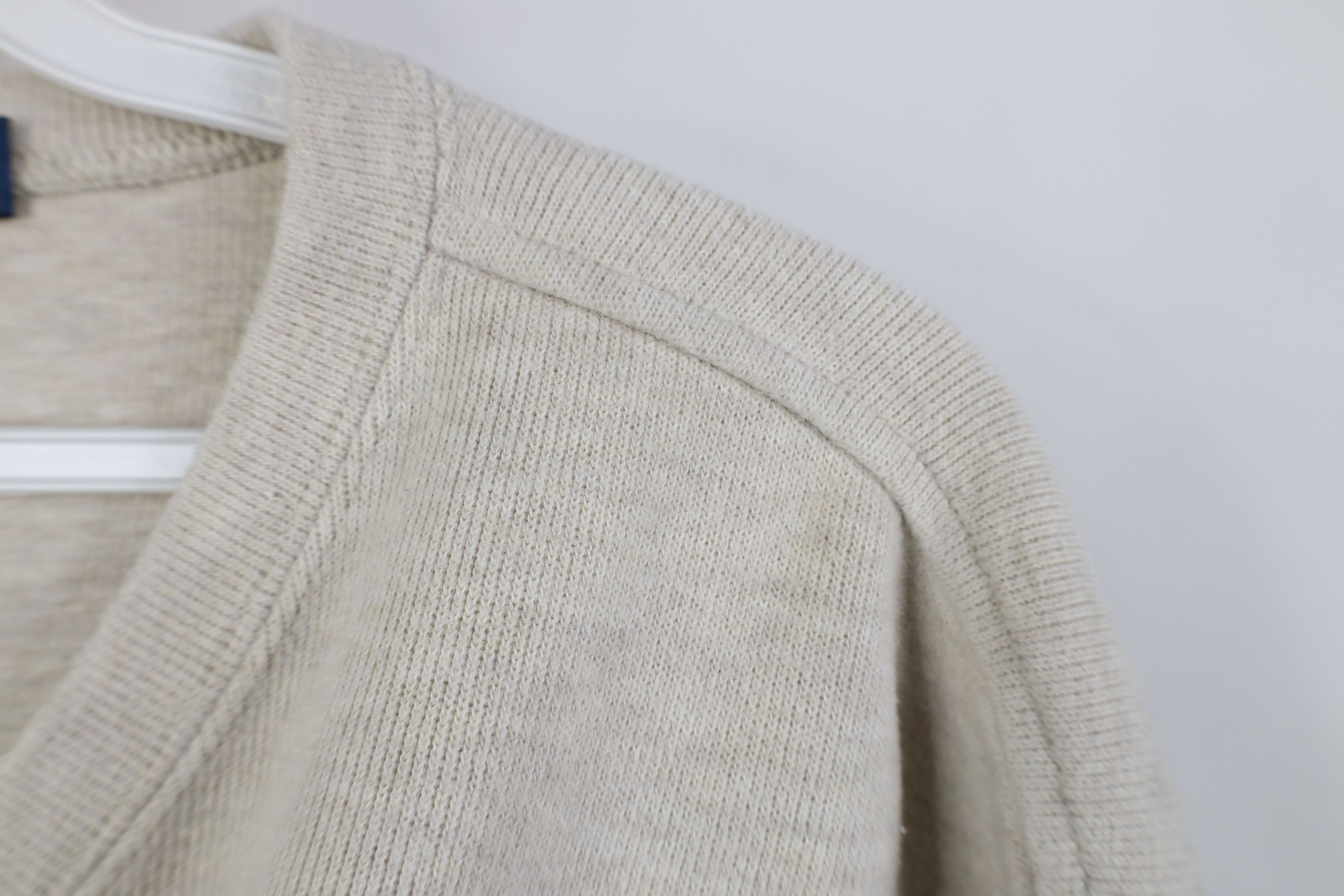 Ralph Lauren Vintage 90s Ralph Lauren Knit V-Neck Sweater Oatmeal Brown Size US XL / EU 56 / 4 - 5 Thumbnail