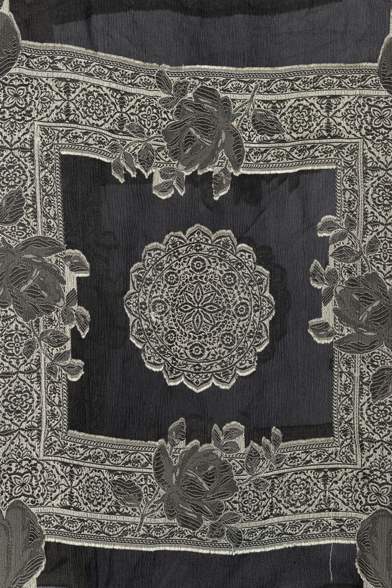 Akris Akris Punto Black Crepe Floral-Paisley Tie-Neck Blouse Size M / US 6-8 / IT 42-44 - 8 Thumbnail