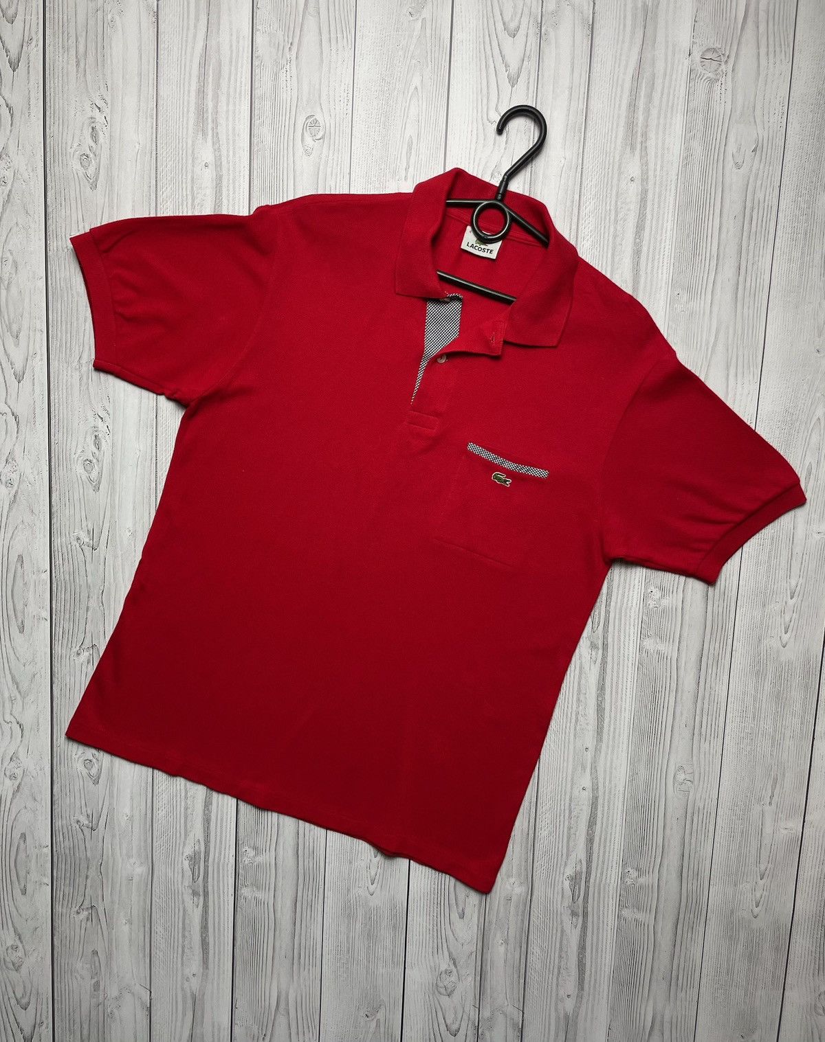 Lacoste × Vintage Vintage red Lacoste polo pocket rare size M Size US M / EU 48-50 / 2 - 1 Thumbnail