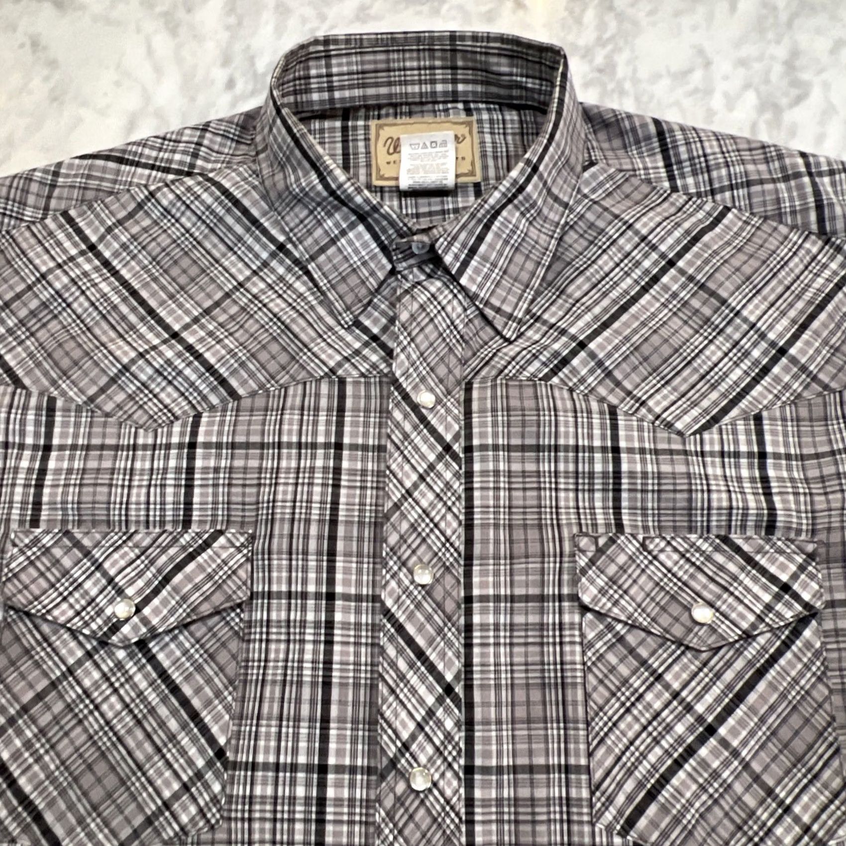 Wrangler Wrangler Mens 2XL Plaid Long Sleeve Snap Shirt Set 2 Cowboy Western Rancher Size US XXL / EU 58 / 5 - 4 Thumbnail
