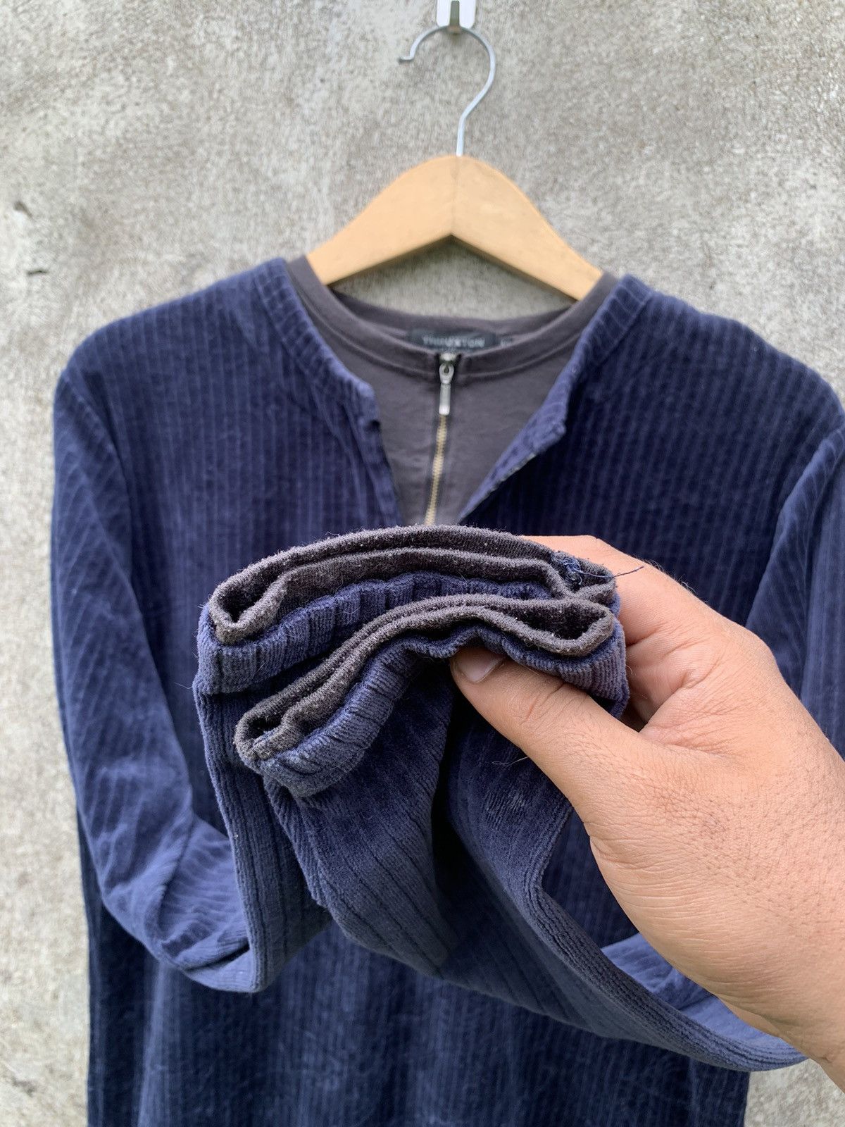 If Six Was Nine × Japanese Brand × Le Grande Bleu (L.G.B.) Y2k thruxton double layer velour corduroy grunge longsleeve Size US M / EU 48-50 / 2 - 6 Thumbnail