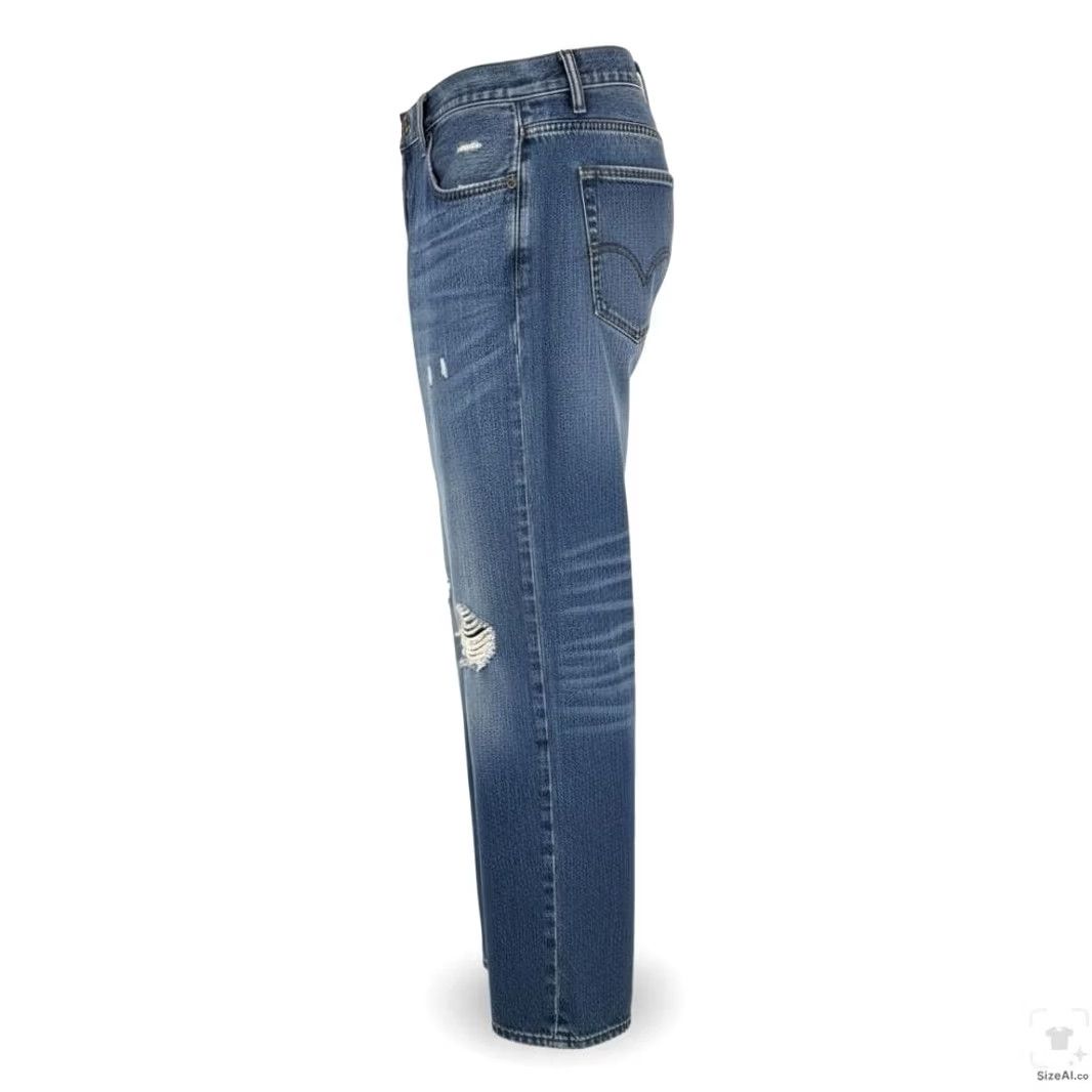 Levi's Levi's 569 Jeans Mens 38x32 Blue Medium Wash Distressed Relaxed Denim Zip Fly Jeans Size US 38 / EU 54 - 3 Thumbnail
