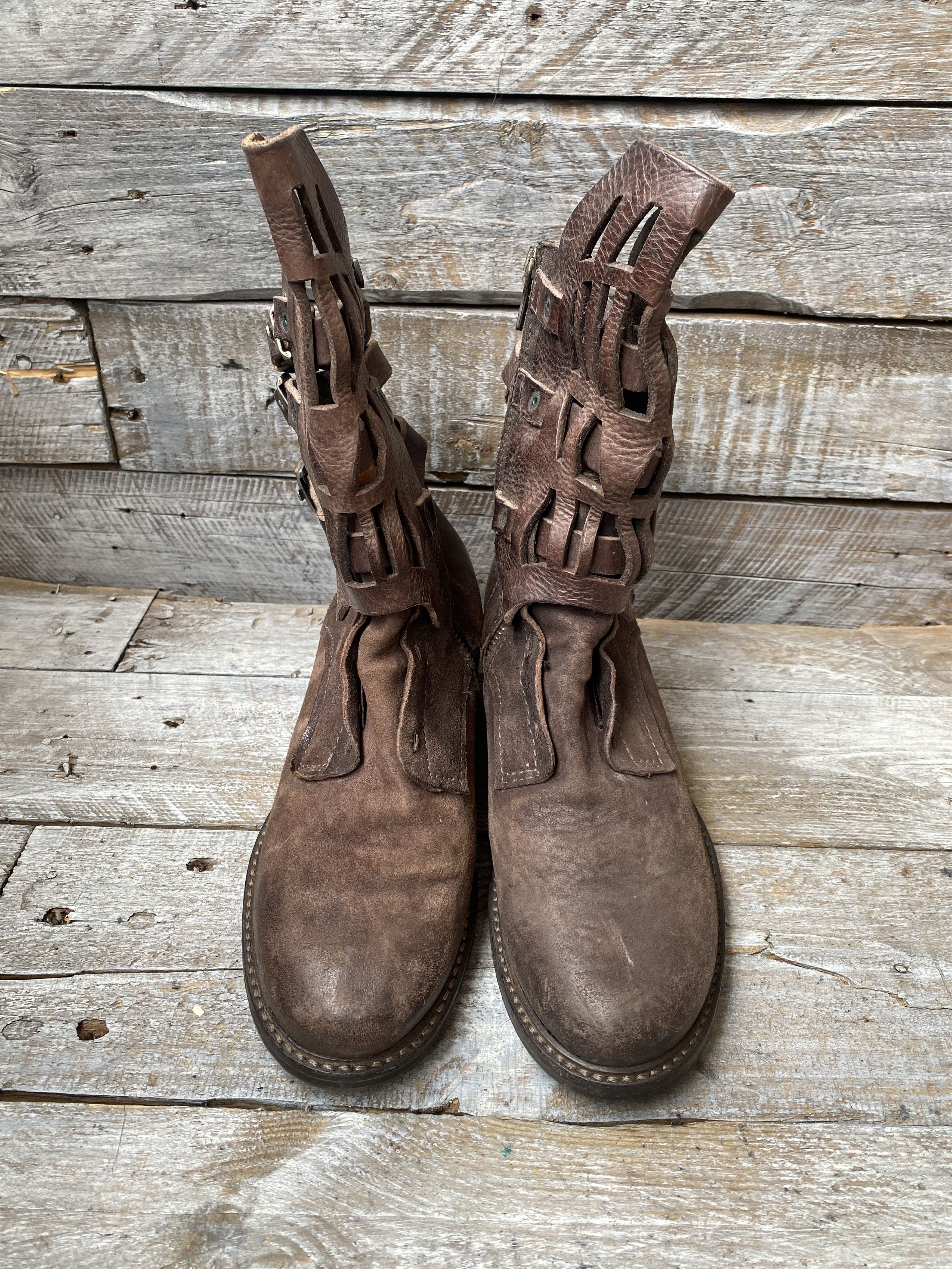 A.S.98 As 98 brown leather combat boots sz 39 Size US 8.5 / IT 38.5 - 3 Thumbnail