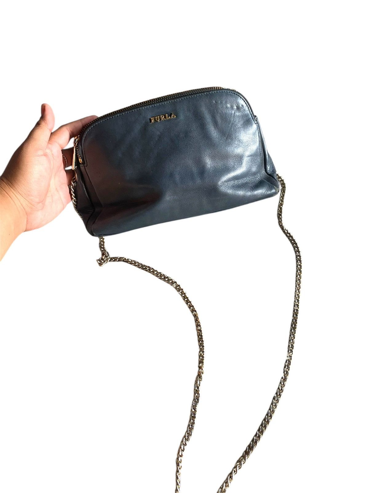 Furla Double Zip Sling Bag in Black, Women's
