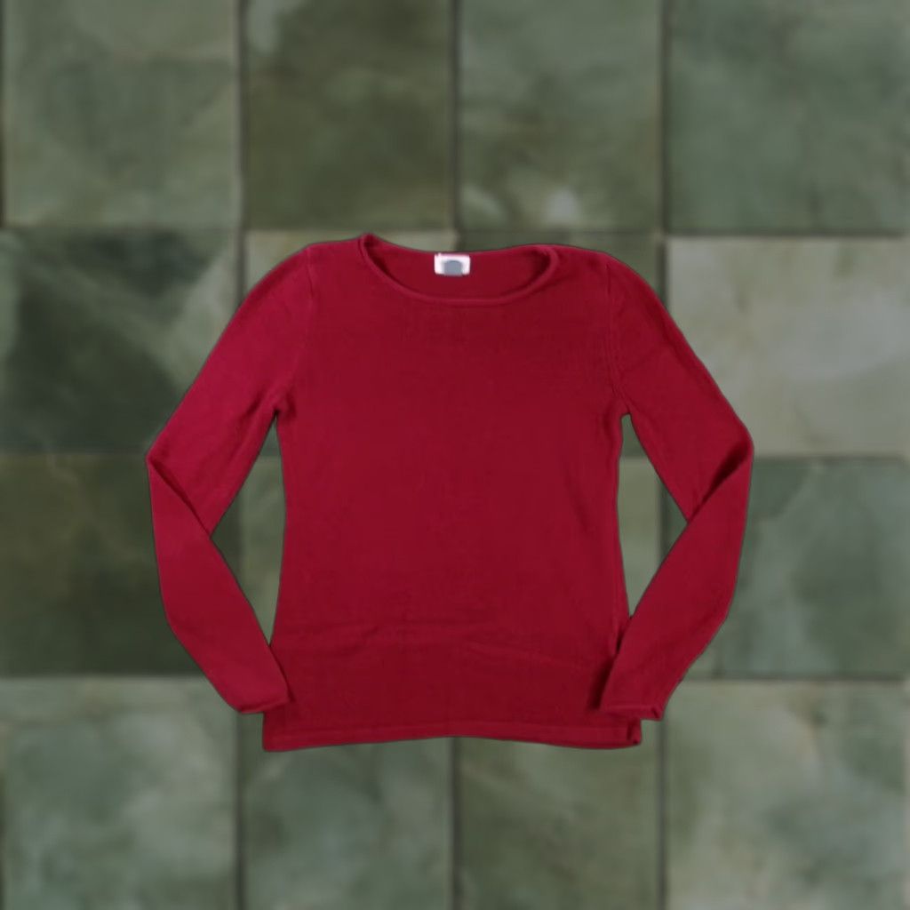 Old Navy VINTAGE Old Navy Sweater Women S Red Solid Knit Round Neck Pullover 90s Preppy Office Casual Knitwear - Womens Size Small Red Size S / US 4 / IT 40 - 1 Thumbnail