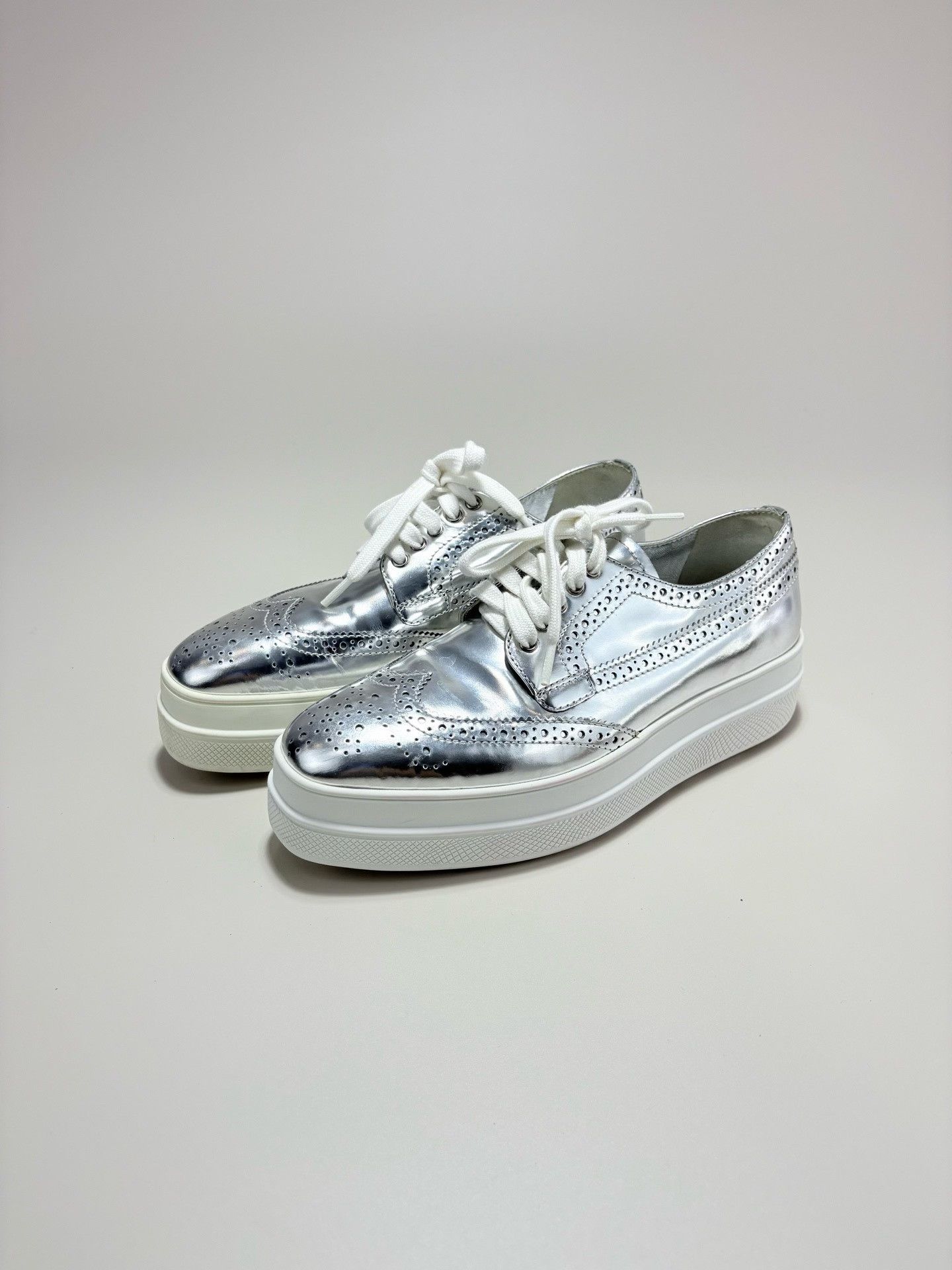 Prada PRADA Laser-Cut Carved Platform Shoes Size US 4 / IT 34 - 1 Thumbnail