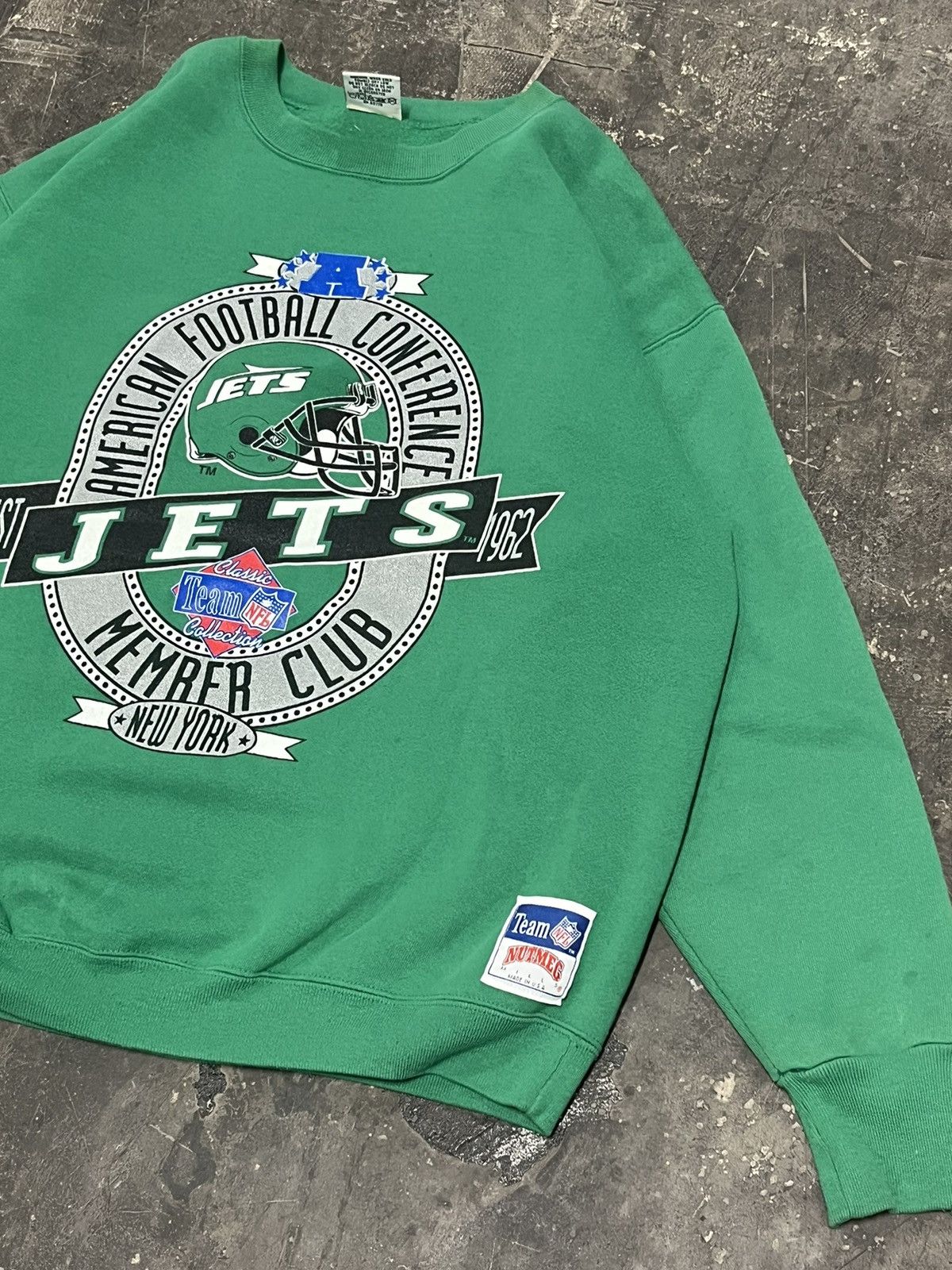 Nutmeg Vintage 90s nutmeg Ny Jets NFL football crewneck Grailed