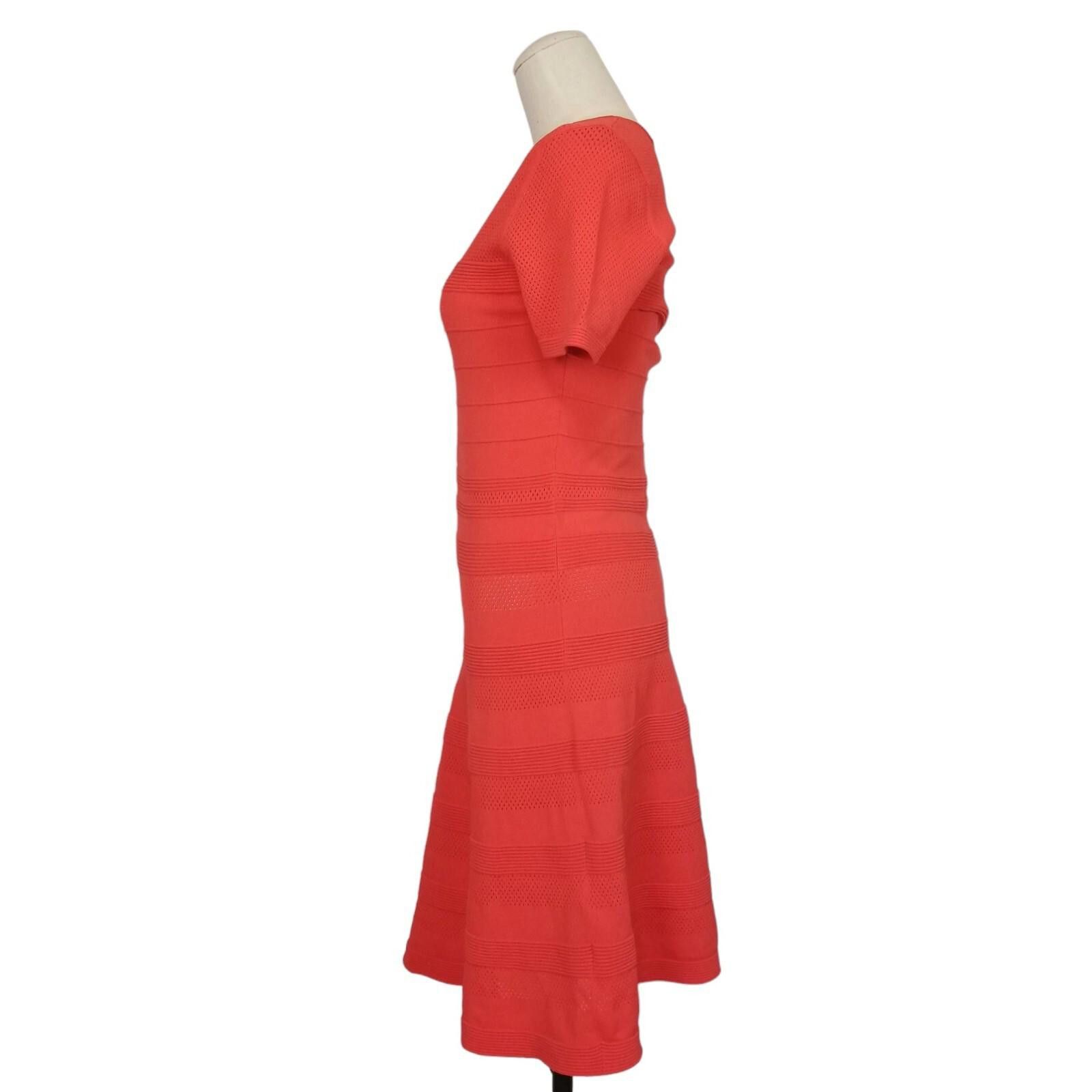 Sandro Sandro V-Neck Ribbed-Knit Dress Red 2 (US 4-6) Size S / US 4 / IT 40 - 3 Thumbnail