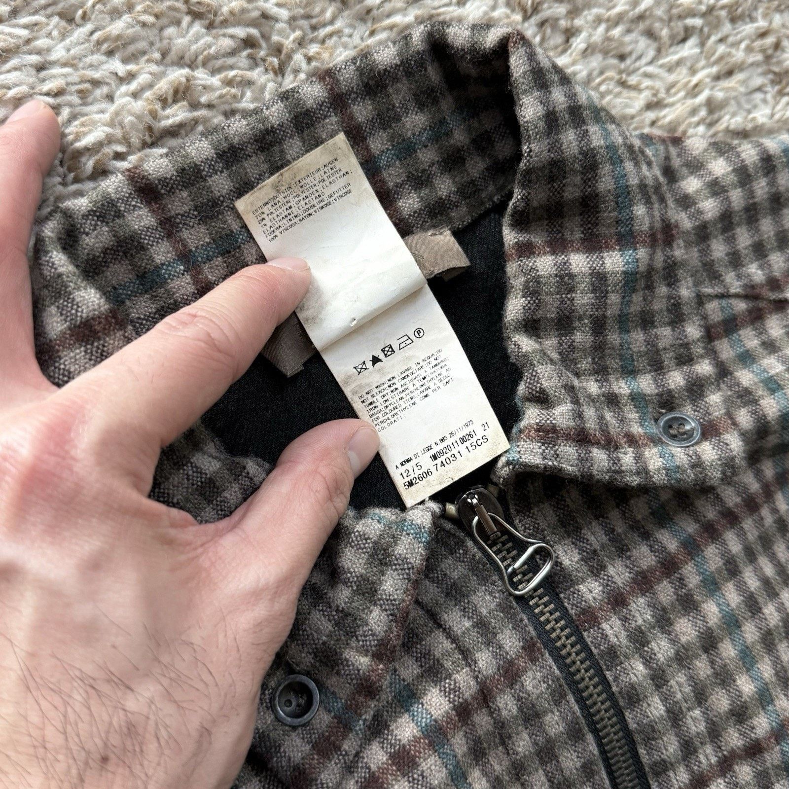 Balmain × Pierre Balmain × Vintage Vintage Pierre Balmain Italy Wool FullZip Jacket Brown Plaid Size US L / EU 52-54 / 3 - 5 Thumbnail