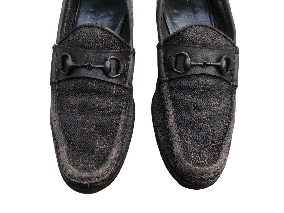 🔥 GUCCI Denim GG Vintage Monogram Loafers Dress Shoes Black