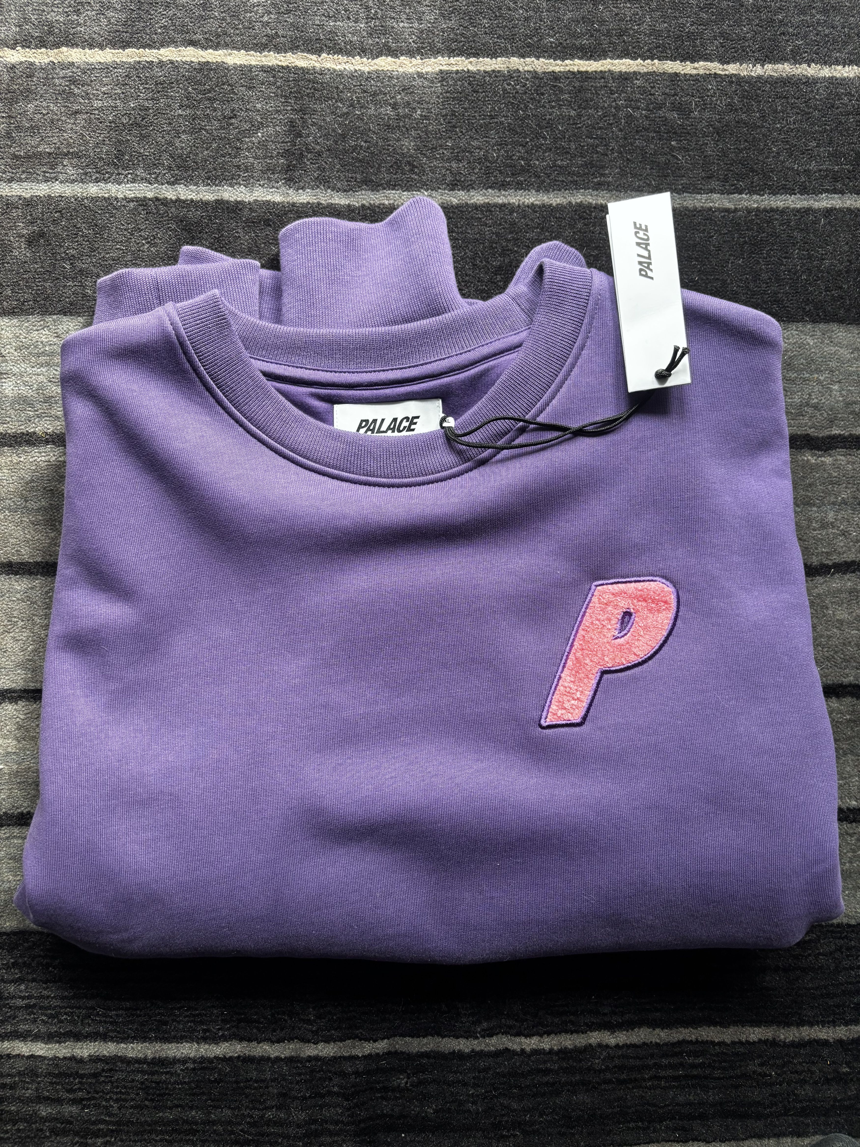 Palace Palace Fleece Tri-Ferg Crew Perfect Purple Size US XL / EU 56 / 4 - 4 Thumbnail