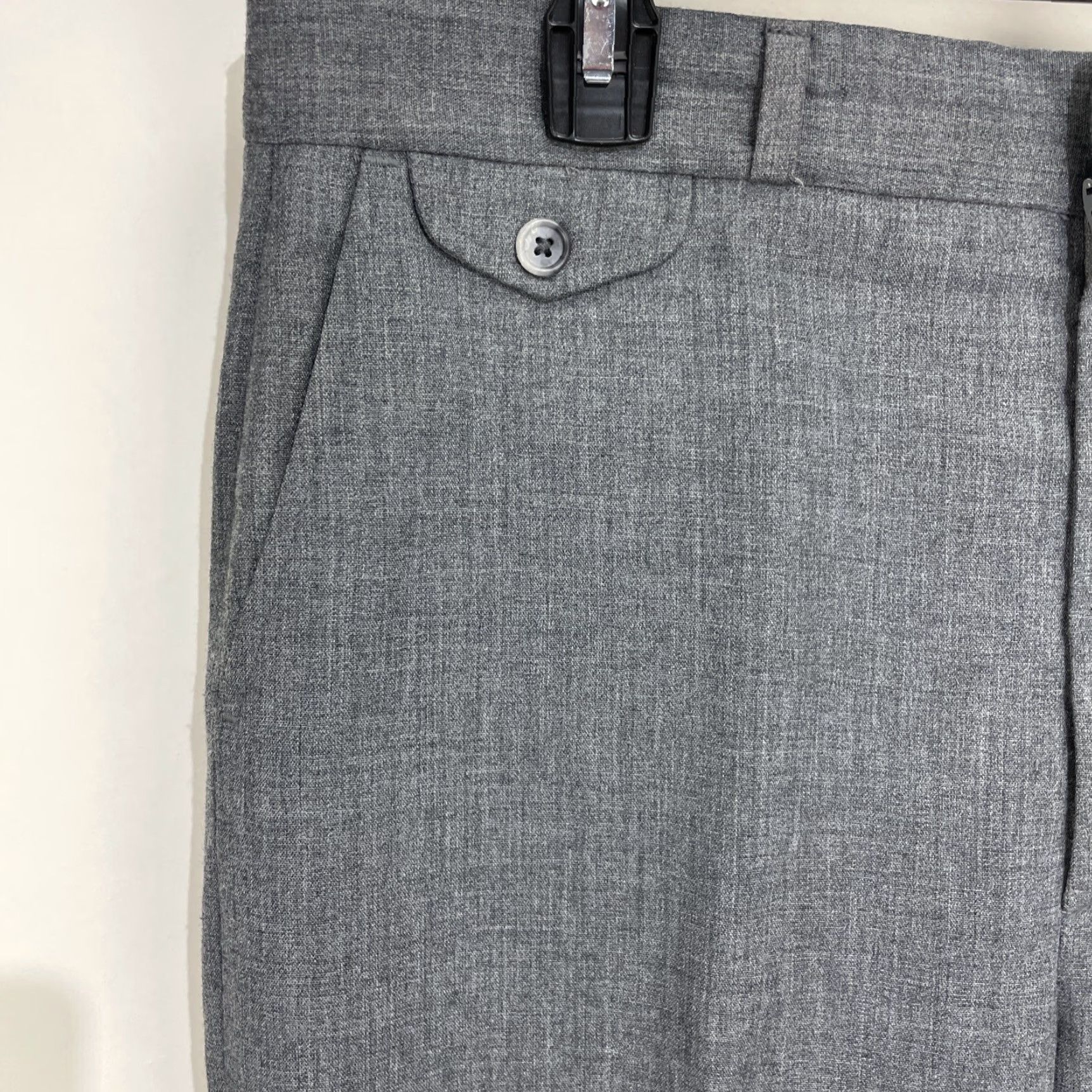 Haggar VINTAGE Haggar Pants Straight Gray 34x30 Men's Regular 5-Pocket Flat Front Belt Loops Polyester Dress Slacks Chino USA Size US 34 / EU 50 - 3 Thumbnail