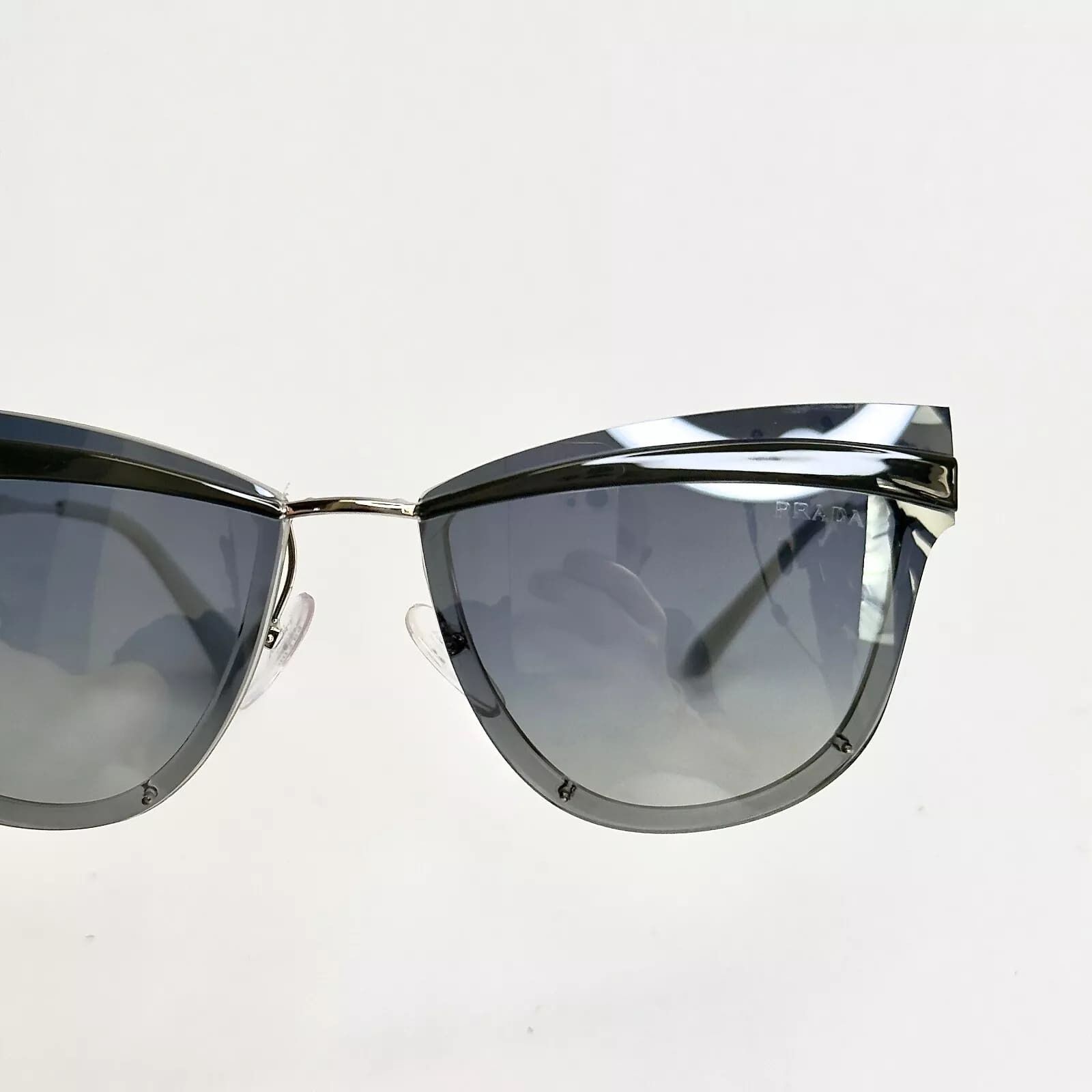 Prada PRADA 12U CINEMA Metal Sunglasses Silver Blue PR12US 12US Size ONE SIZE - 7 Thumbnail