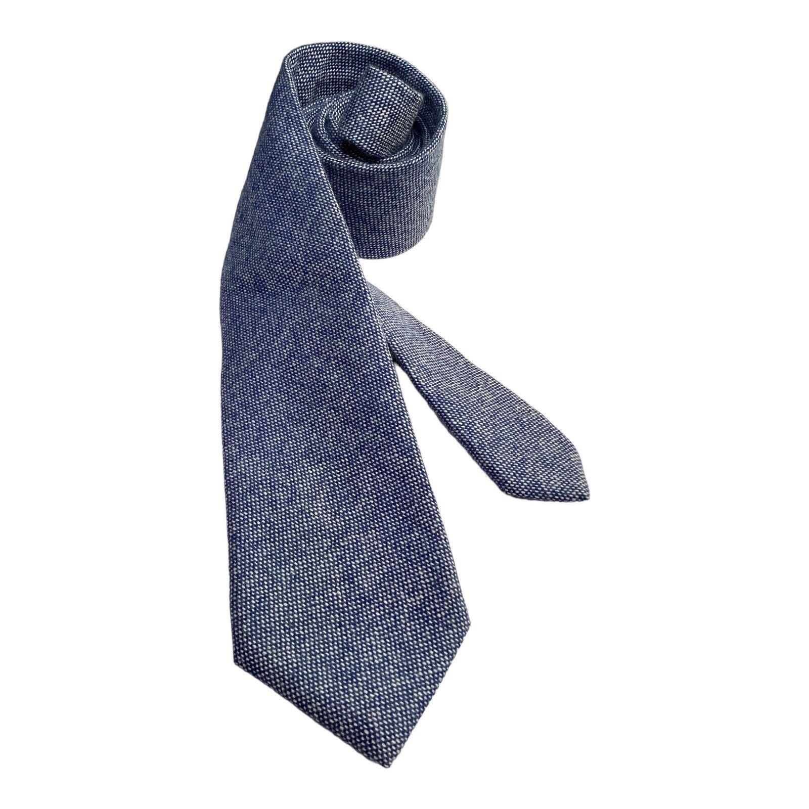 Isaia ISAIA NAPOLI 7FOLD Blue Cashmere Tie Made In Italy W: 3.2" Size ONE SIZE - 1 Thumbnail