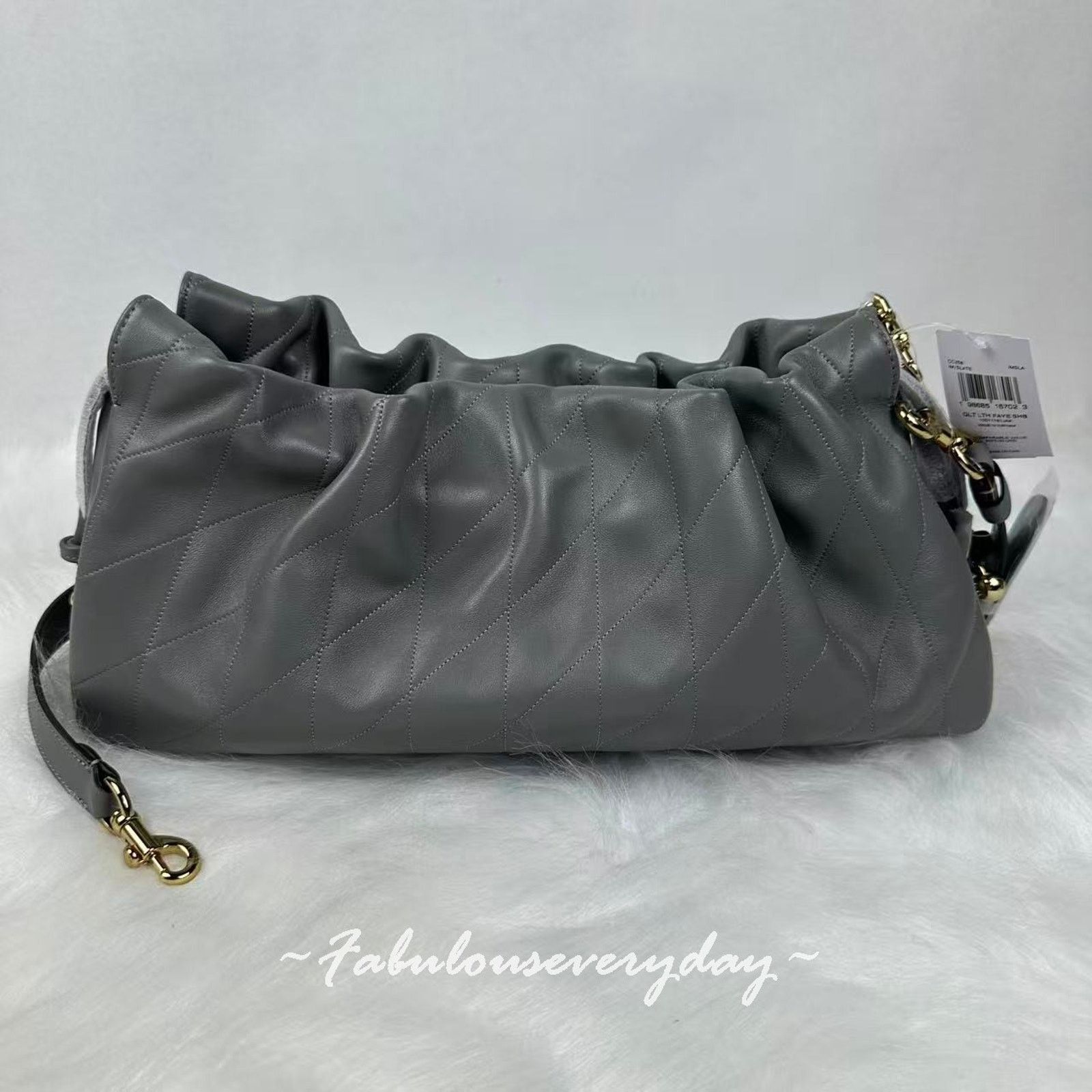 Coach Coach Faye Large Shoulder Bag Quilting In Leather/Gold/Slate Size ONE SIZE - 3 Thumbnail