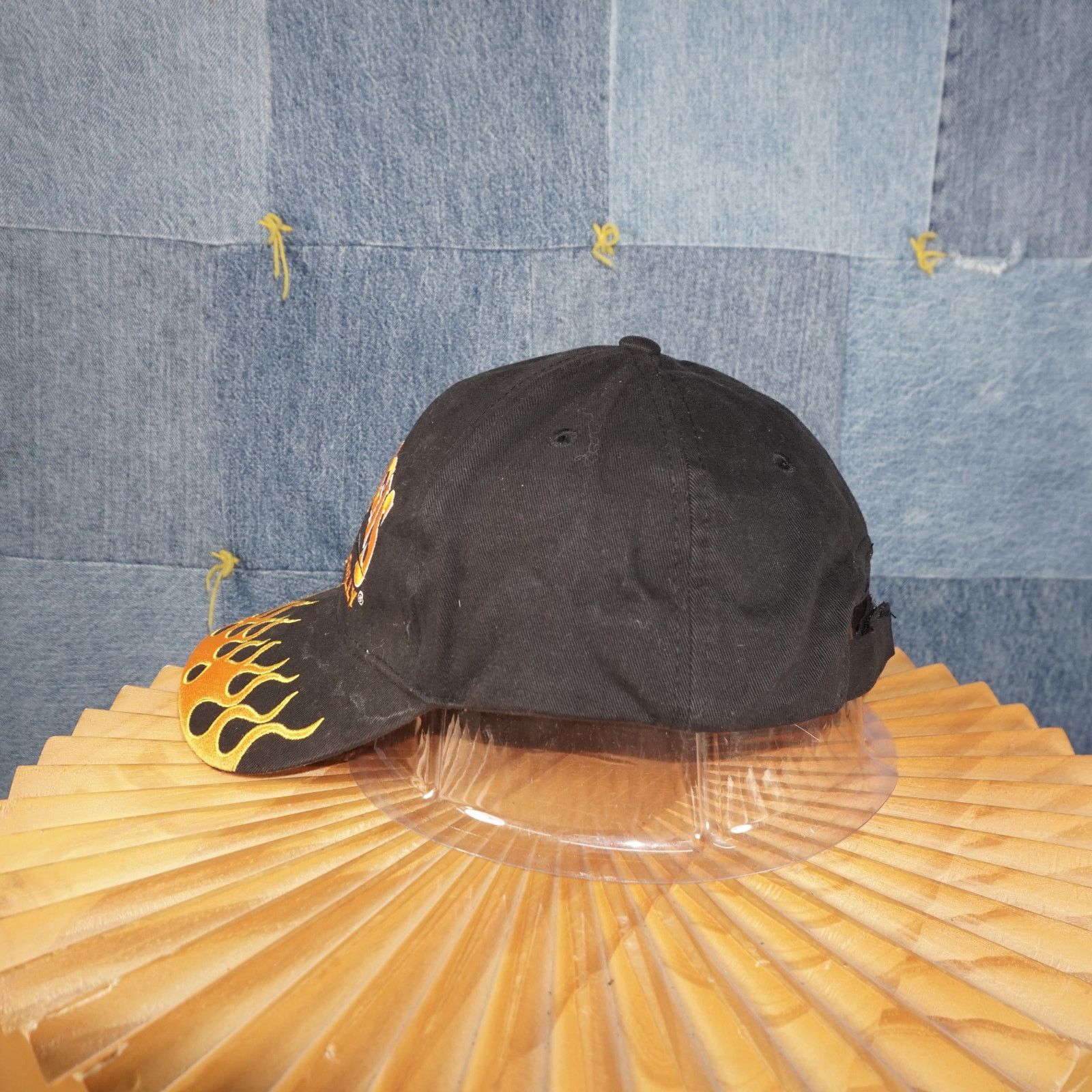 Harley Davidson OSFA- Vintage / Y2K 00's Flame Embroidered Black Sturgis Hat Size ONE SIZE - 3 Thumbnail