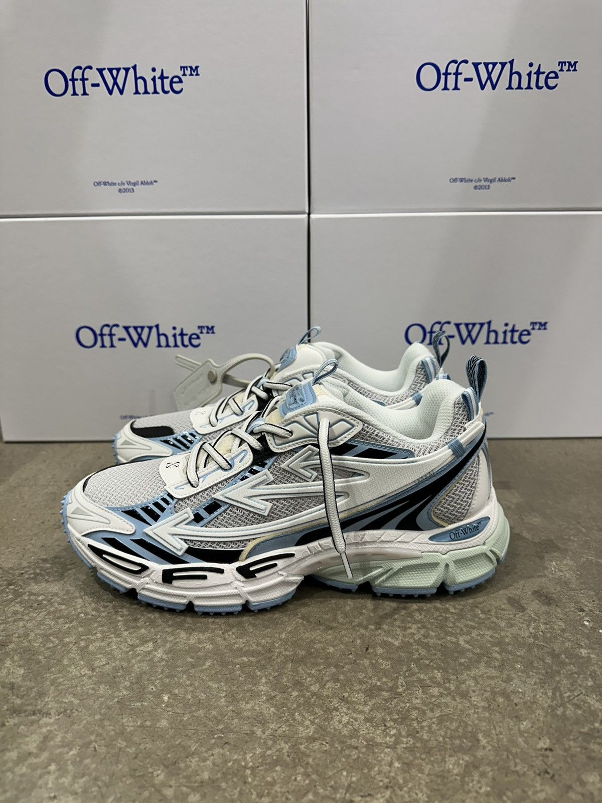 Off-White OFF-WHITE - Be Right Back Sneakers White Light Blue Size US 7 / EU 40 - 3 Thumbnail