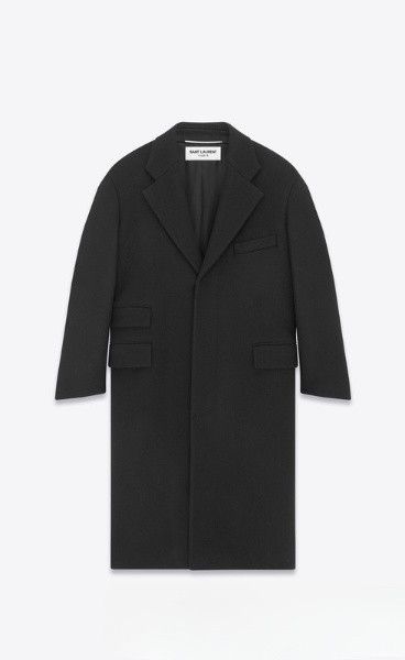 Saint Laurent Paris o1s1wg111124 Oversized Coat in Wool in Black Size US M / EU 48-50 / 2 - 1 Thumbnail