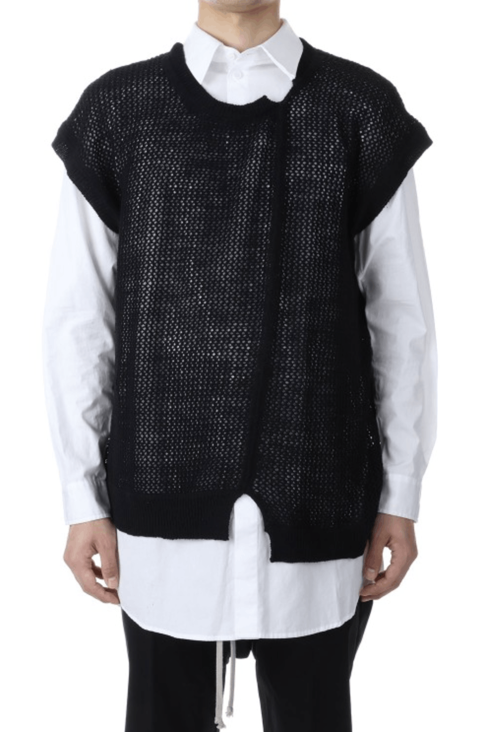 Yohji Yamamoto Yohji Yamamoto Pour Homme - PATTERN VEST Knitwear Size US L / EU 52-54 / 3 - 1 Thumbnail