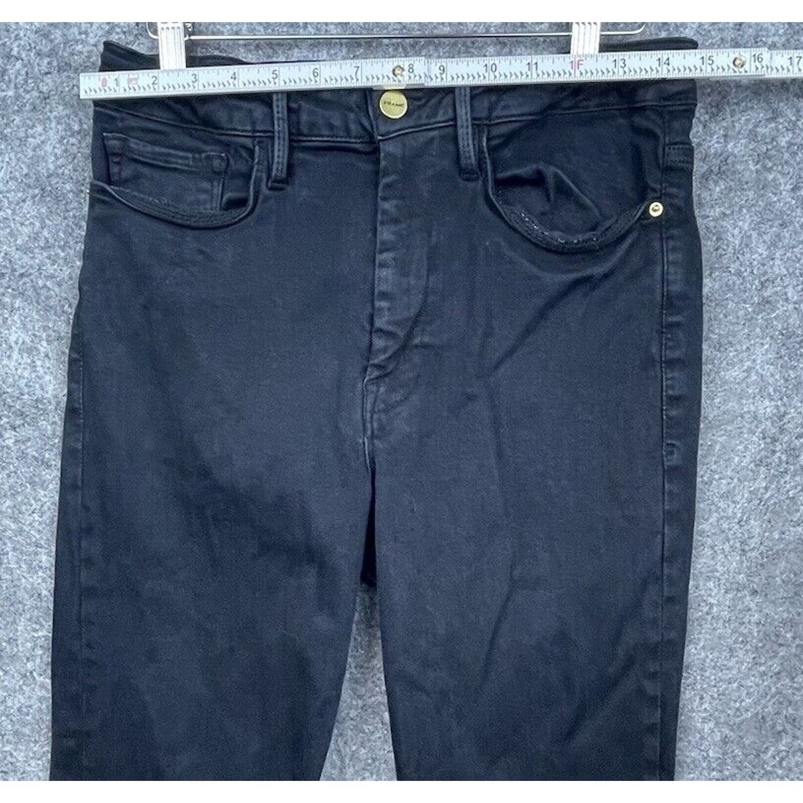 Frame Frame Denim Jeans Womens 2 Black Le One Flare Boho Hippie Size 26" / US 2 / IT 38 - 3 Thumbnail