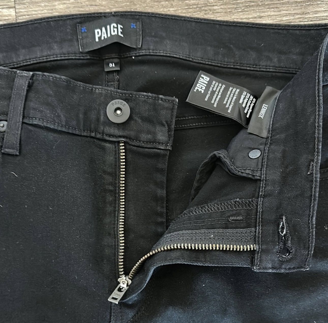 Paige Paige Black Lennox Denim Jeans Size US 31 - 4 Thumbnail