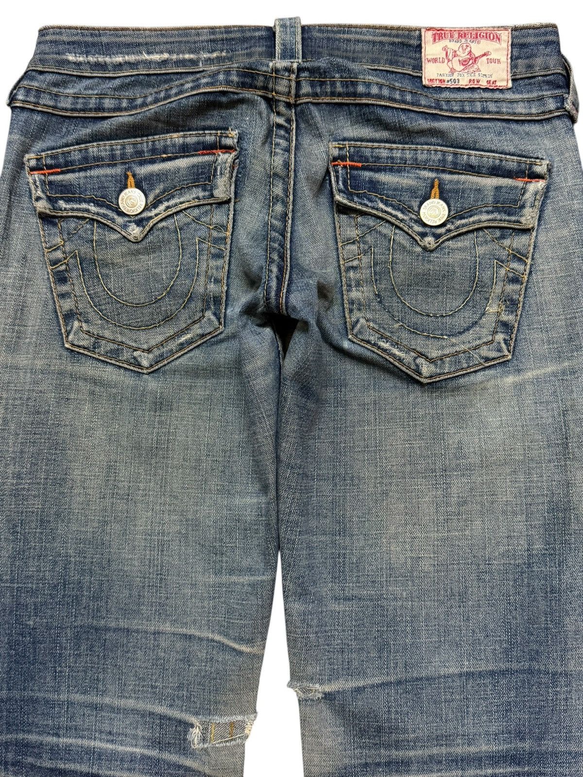True Religion Vintage Usa 90s True Religion Mud Wash Faded Wide Leg Flared Size US 30 / EU 46 - 5 Thumbnail