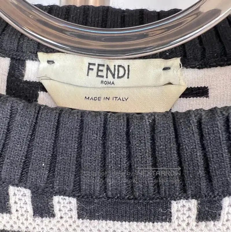 Fendi Fendi Multi-Color Cotton Knit Sweater . Size M / US 6-8 / IT 42-44 - 3 Thumbnail