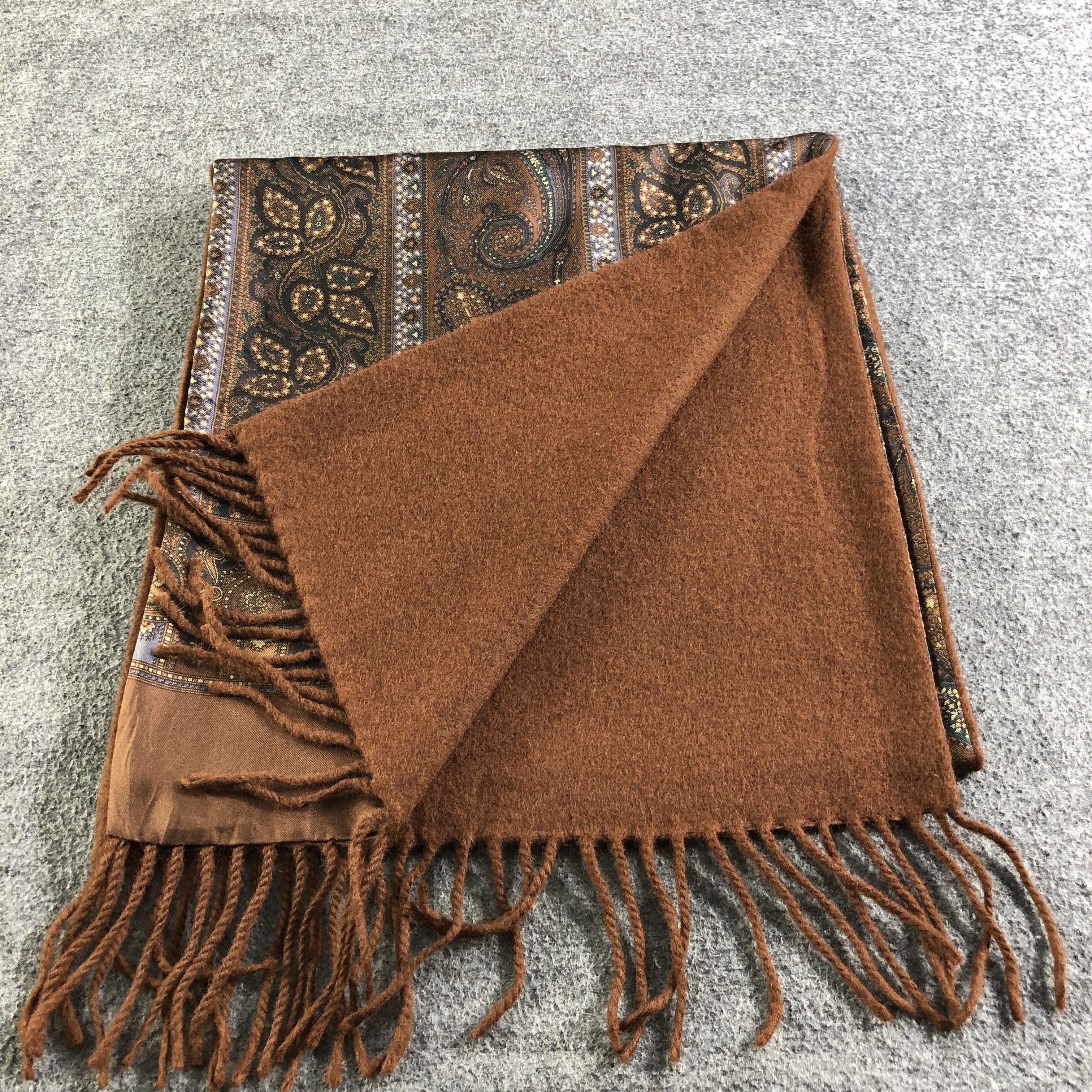 Japanese Brand Marelli Silk/Wool Scarf Muffler V1894 Size ONE SIZE - 5 Thumbnail