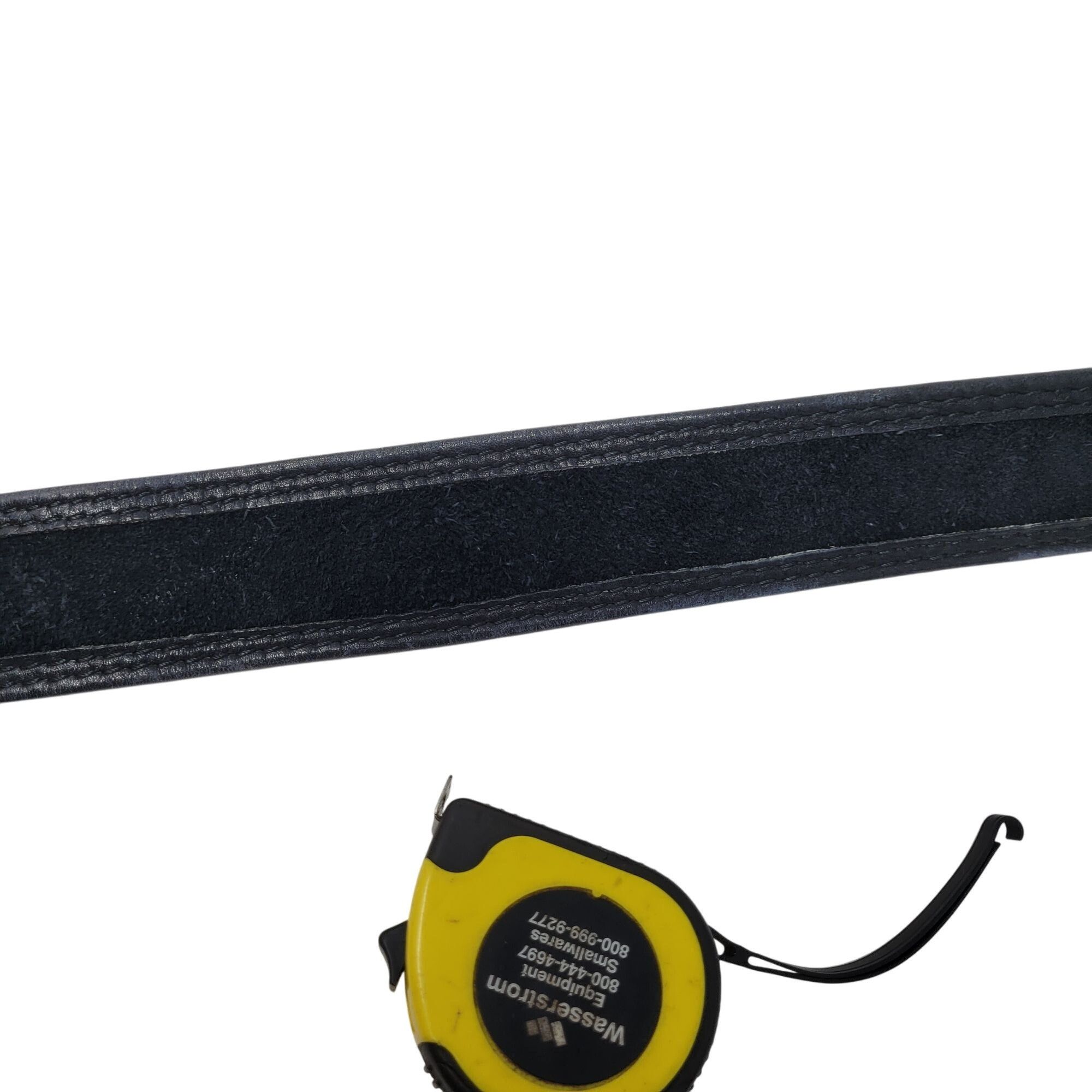 Other Vintage Mens Thick Rugged 38" Steerhide Leather Belt Black H Size 38 - 9 Thumbnail