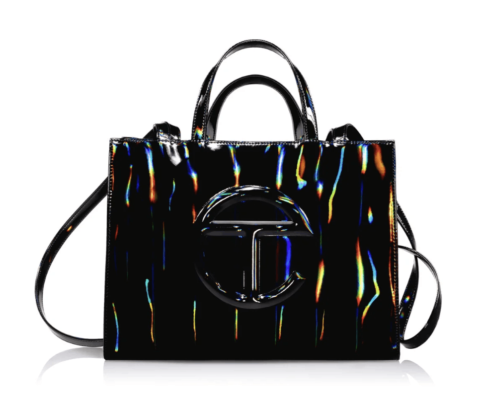 Medium Shopping Bag - Black Rainbow