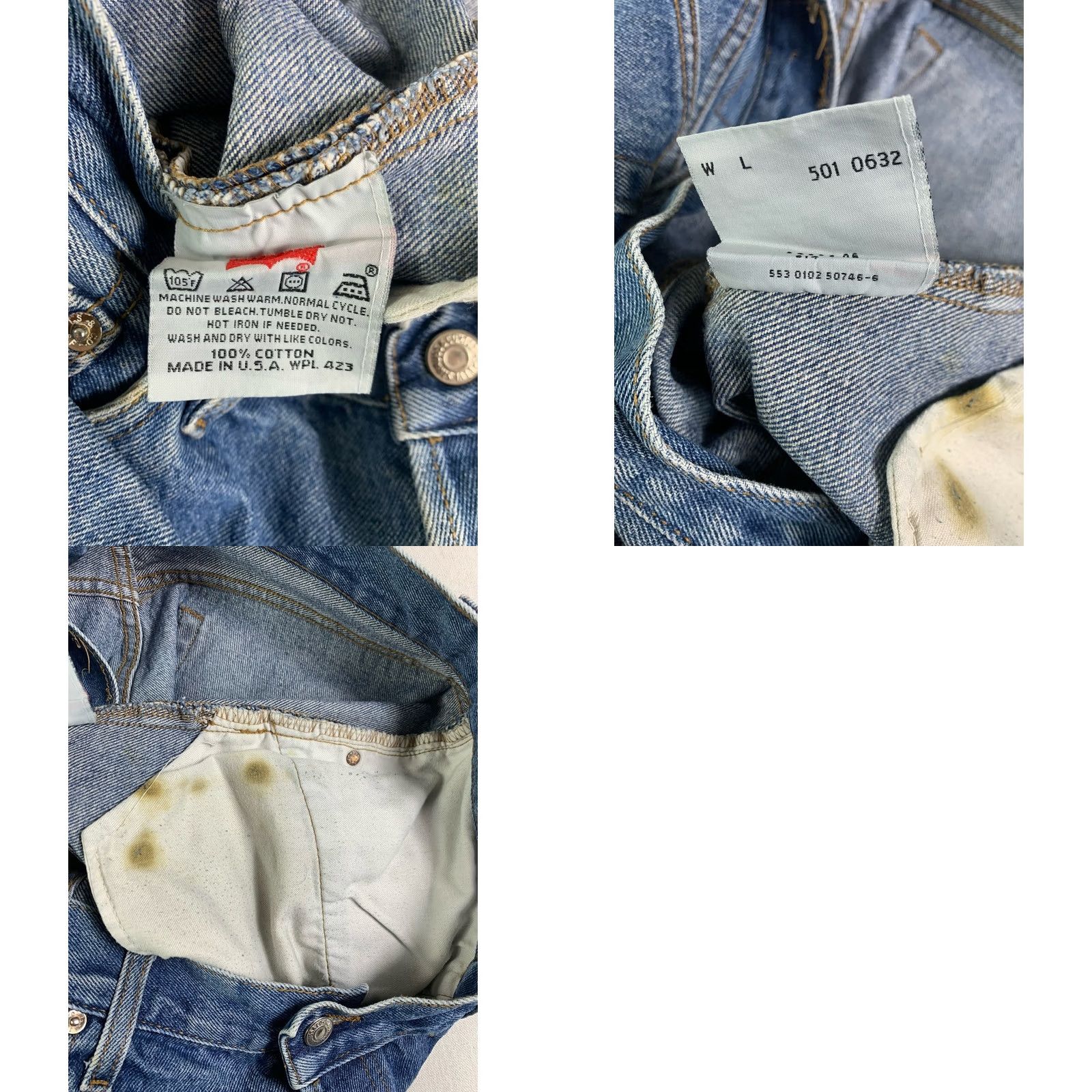 Levi's VINTAGE Levi's 501 Jeans Mens Regular 38x30 Blue Button Fly USA 2002 Denim 5-Pocket Straight Jeans Mens 90s USA Size US 38 / EU 54 - 9 Thumbnail