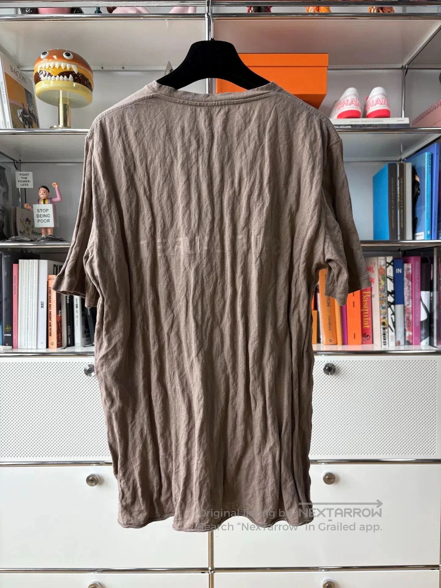 Saint Laurent Paris Saint Laurent Brown Crinkled T-shirt. Size US M / EU 48-50 / 2 - 3 Thumbnail
