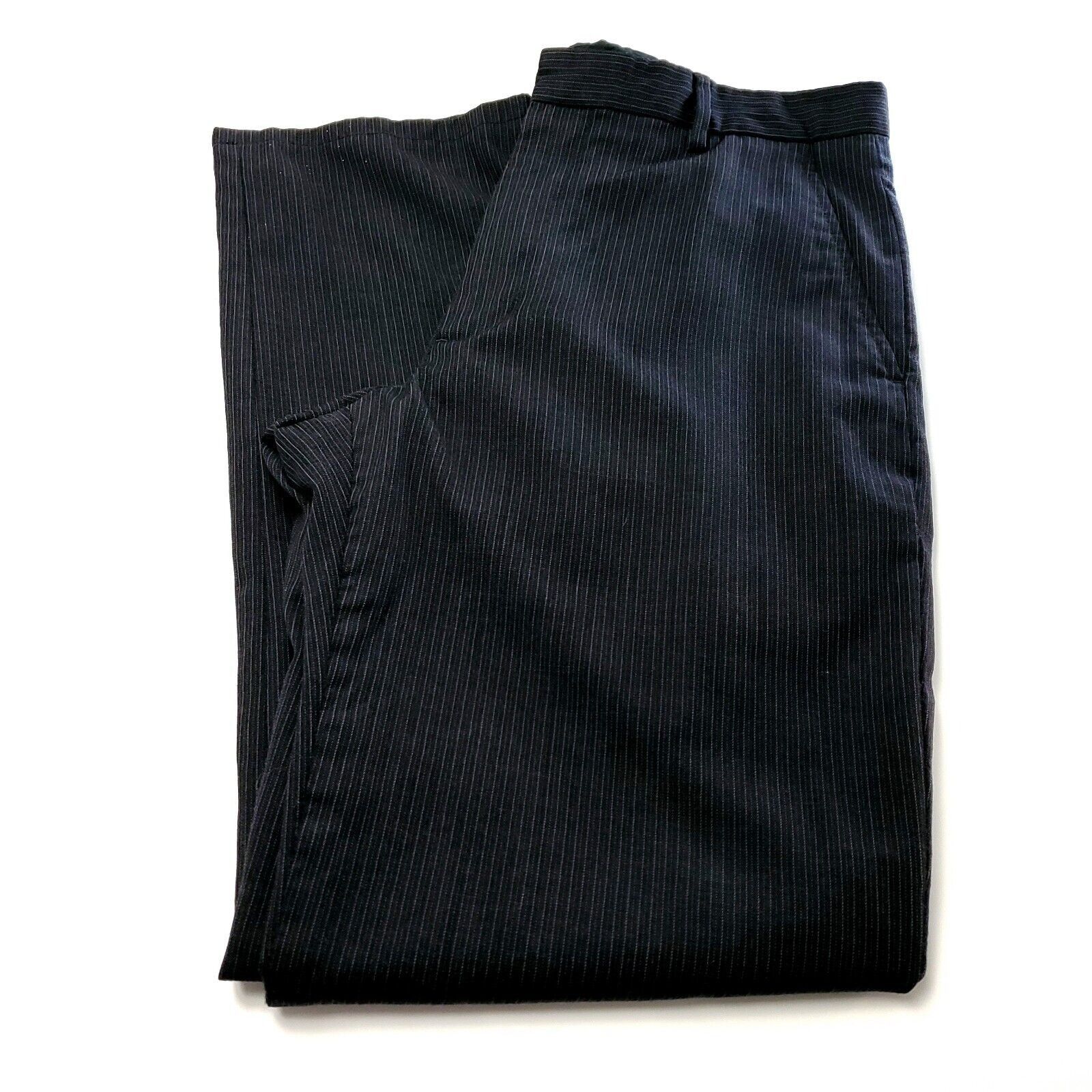 Banana Republic Banana Republic Wool Straight Fit Dress Pants 33/32 Black Fl Size 34R - 1 Thumbnail