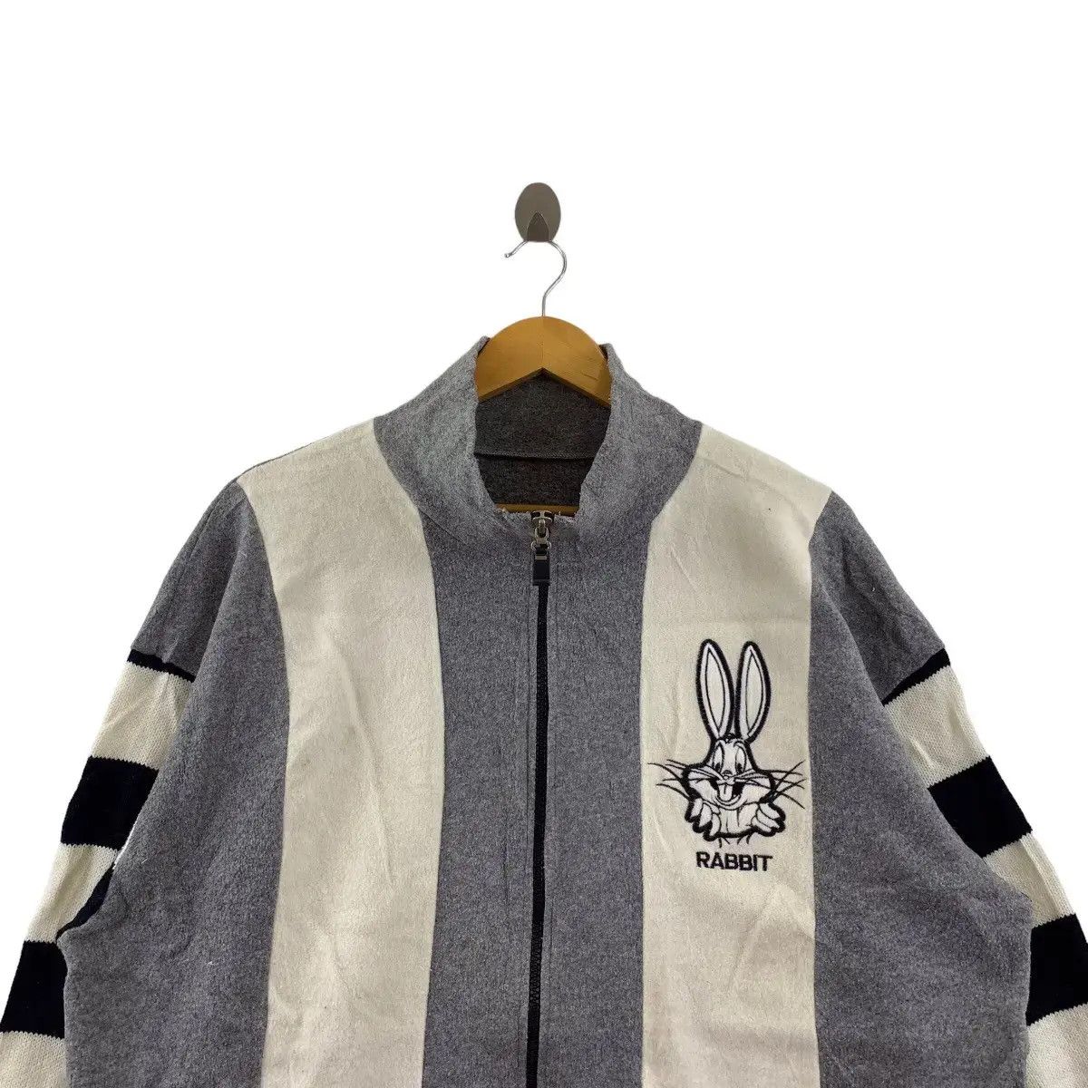 Vintage Vintage RABBIT CARTOON COMIC Striped Fleece Jacket Size XXL / US 16-18 / IT 52-54 - 5 Thumbnail