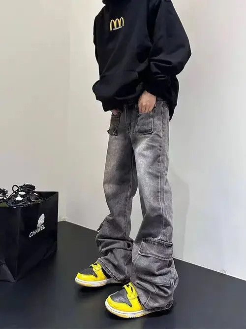 VIBE Vintage washed multi-pocket rare jeans Size US 32 / EU 48 - 3 Thumbnail