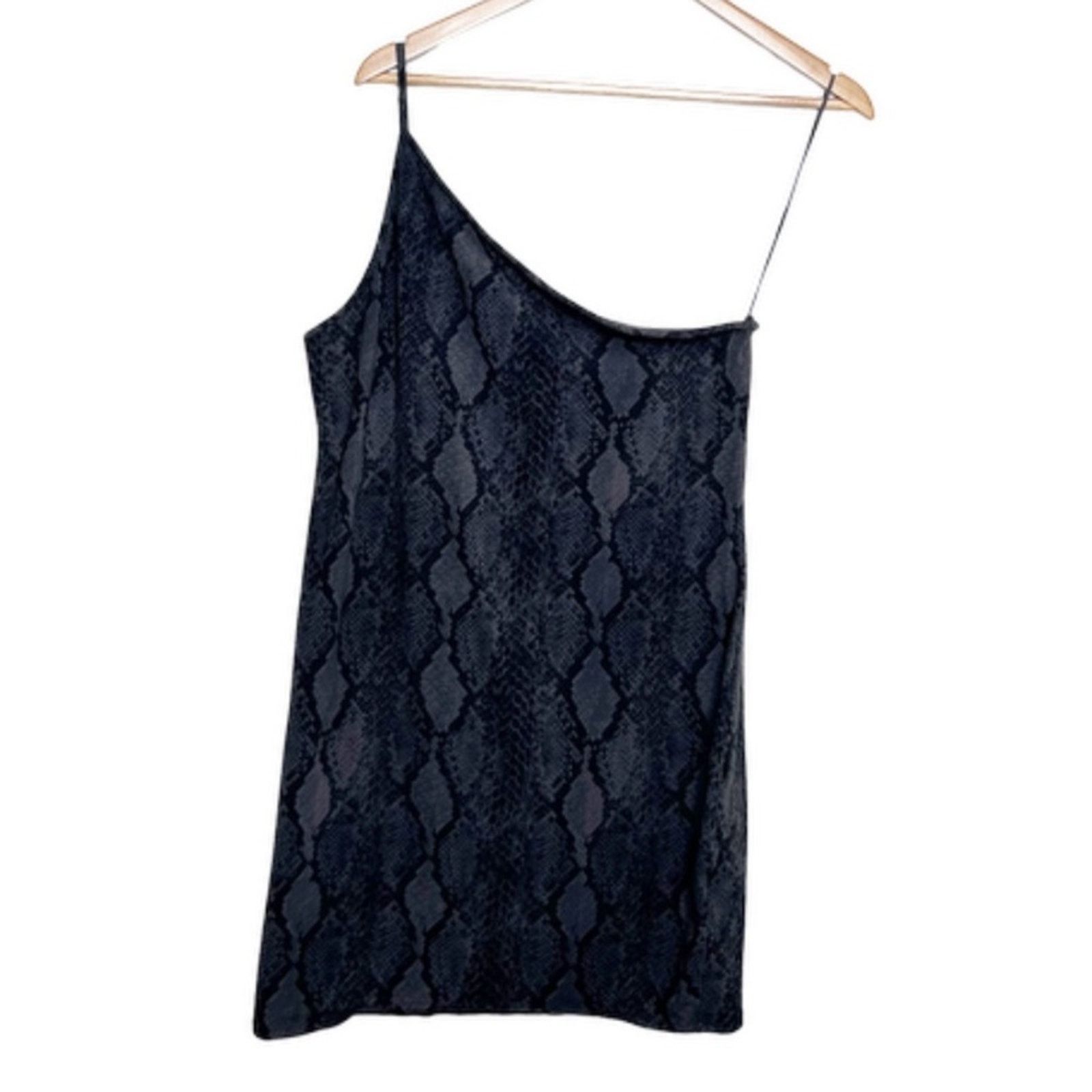 Express Express Women’s Snakeskin One Shoulder Bodycon Mini Dress Size L / US 10 / IT 46 - 2 Thumbnail
