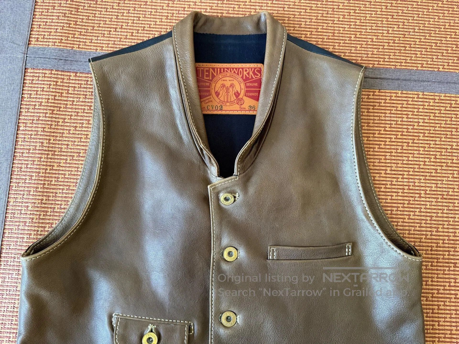 Japanese Brand Tenjin Works Men’s Vest 36 Size. Size US M / EU 48-50 / 2 - 2 Thumbnail