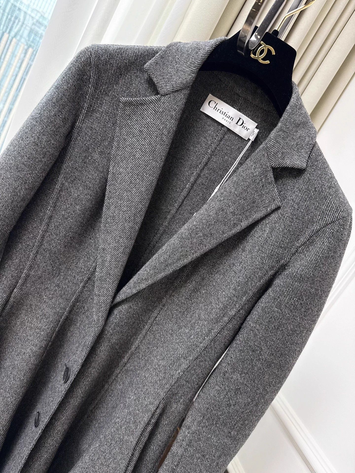 Dior Dior Gray Tweed Waist-Cinched Full Skirt Long Wool Coat 36 Size XS / US 0-2 / IT 36-38 - 3 Thumbnail