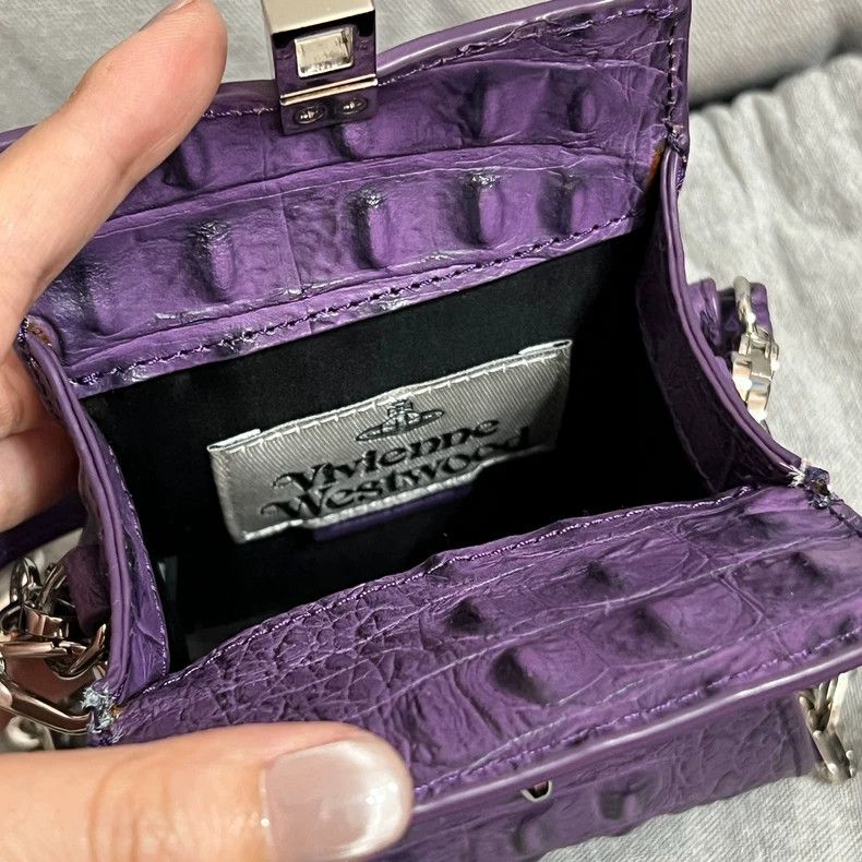Vivienne Westwood Vivienne Westwood size os Purple leather embossed handbag w Size ONE SIZE - 1 Thumbnail