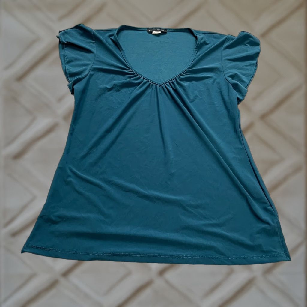 Altea American City Water Blouse 2Xl Womens Teal Green V-Neck Short Sleeve Casual Top Size XXL / US 16-18 / IT 52-54 - 1 Thumbnail