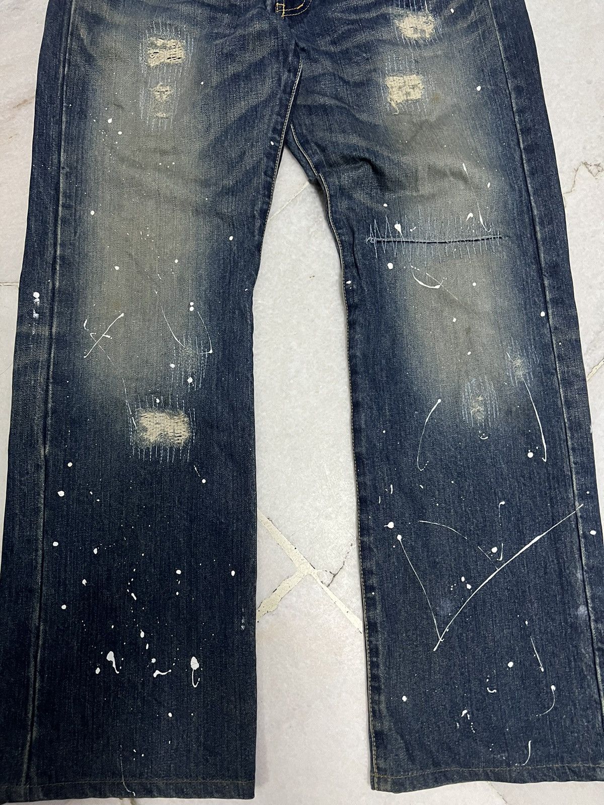If Six Was Nine × Takeo Kikuchi TAKEO KIKUCHI JAPAN PAINT SPLATTER DISTRESSED PATCH JEANS Size US 33 - 4 Thumbnail