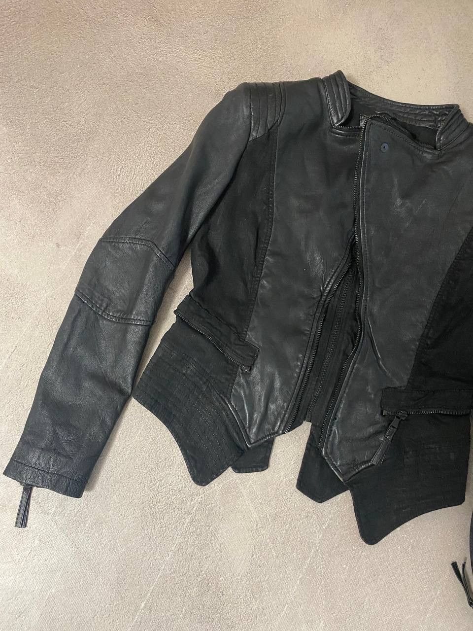If Six Was Nine Leather Avant Garde Rick Owens style Faded Cropped jacket Size M / US 6-8 / IT 42-44 - 2 Thumbnail