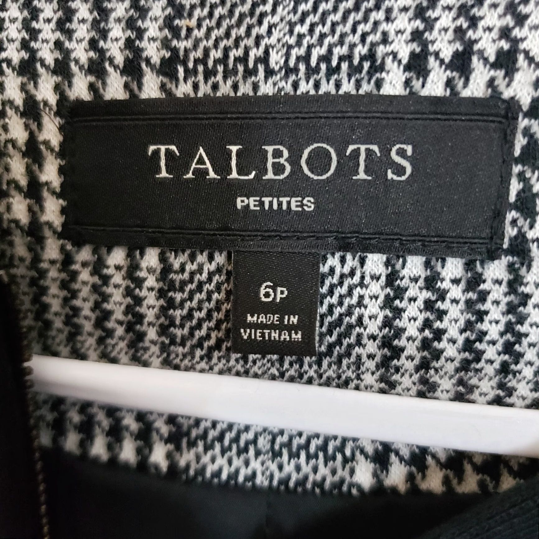 Talbots Talbots Jacket Womens 6P Black Plaid Full Zip Pockets Cotton Blend Size 6P Women Size M / US 6-8 / IT 42-44 - 5 Thumbnail