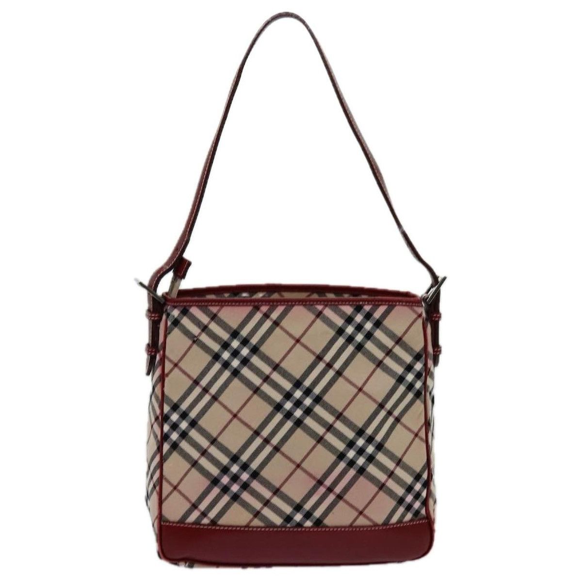 Auth Burberry Nova Check Blue Label Shoulder Bag Canvas in Beige, Women's