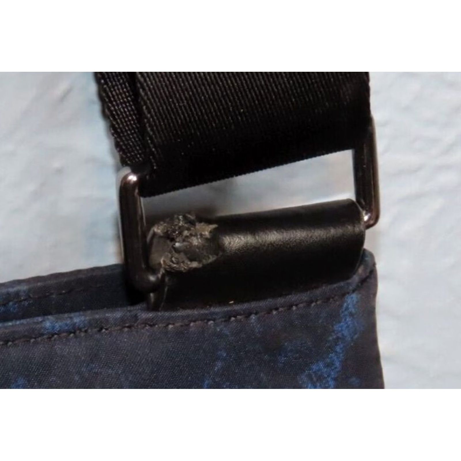 Michael Kors Michael Kors Crossbody Bag Women Medium Blue Black Canvas Detachable Strap Adjustable Tear Spots Wear 9x11x8 MK Size ONE SIZE - 5 Thumbnail